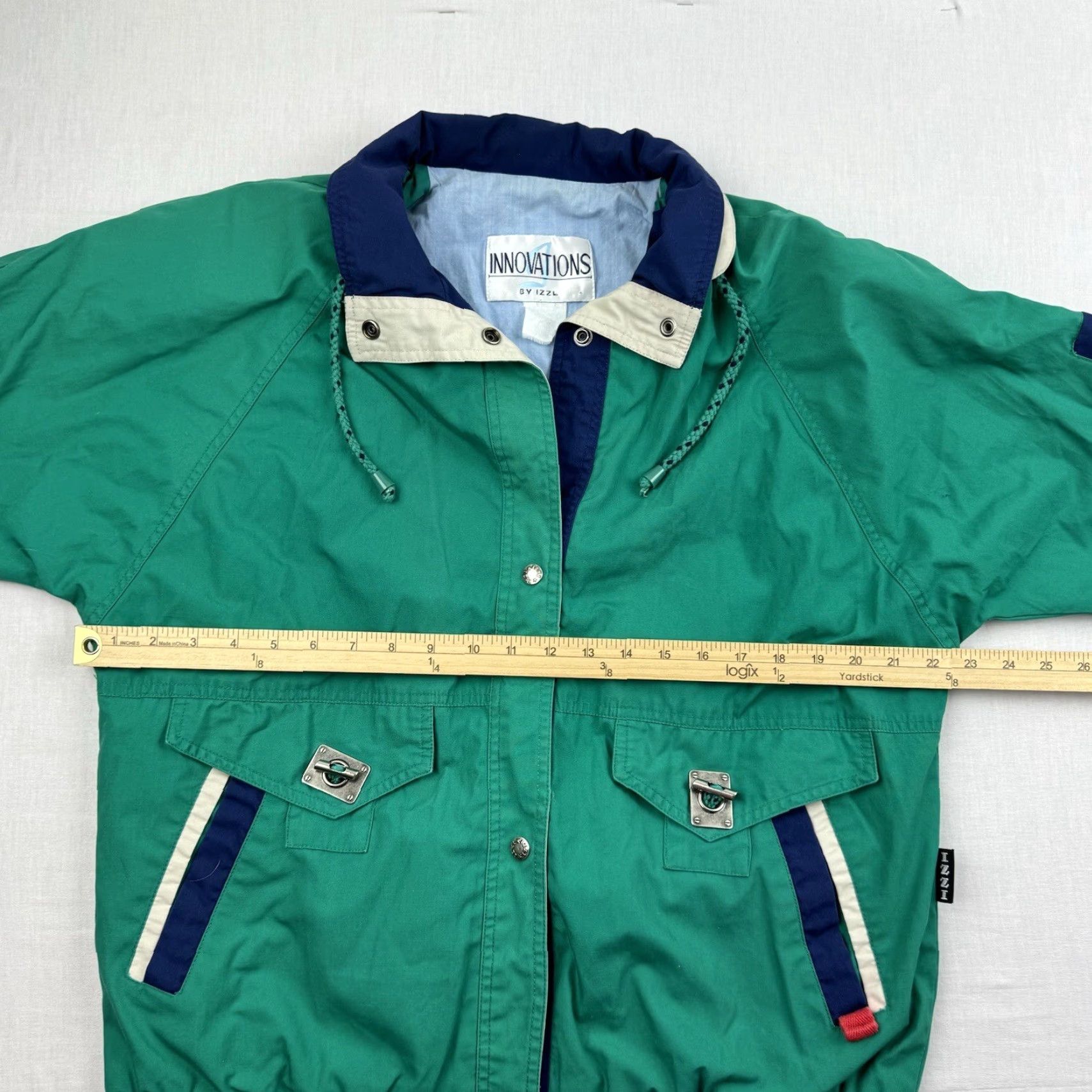 Vintage VINTAGE Innovations Windbreaker Jacket Womens Large Green Snap Up Collar 90s 80s Size L / US 10 / IT 46 - 7 Thumbnail