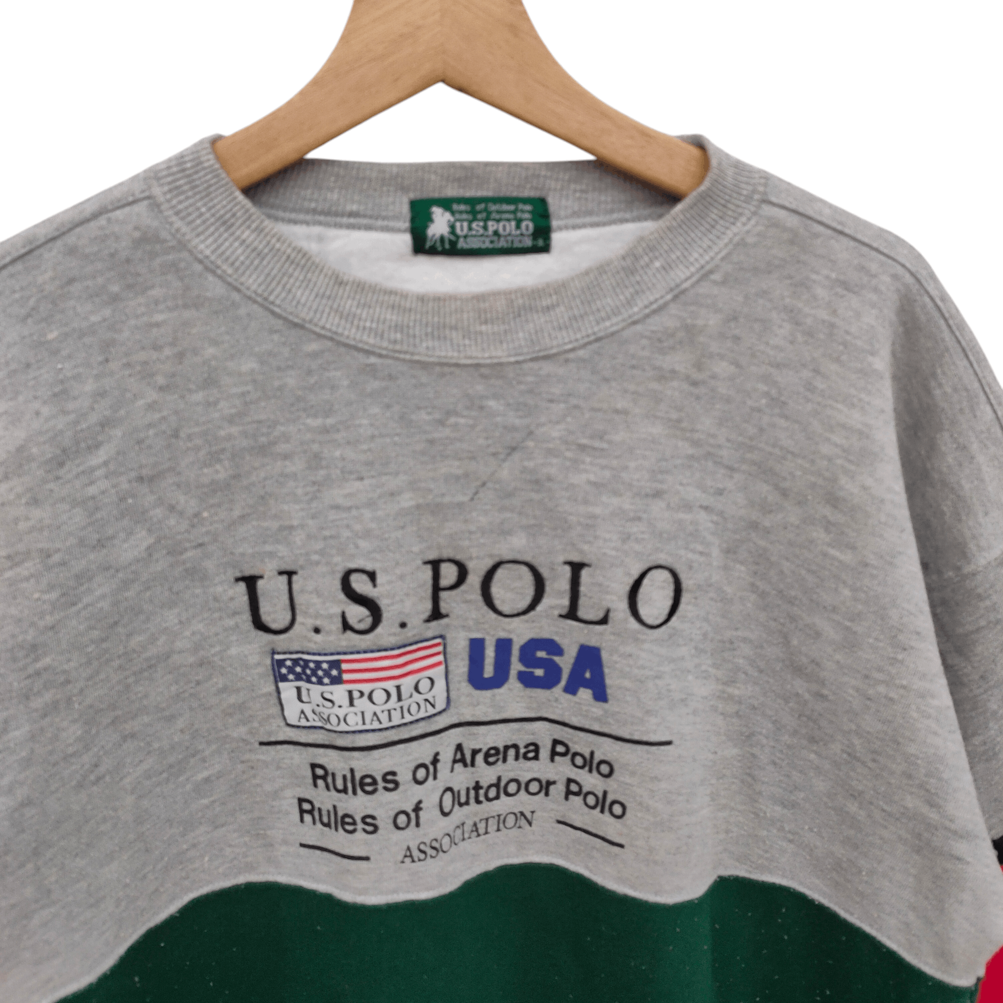 U.S. Polo Assn. Vintage 90s U.S. Polo Assn. USA Sweatshirt Stripes Size US L / EU 52-54 / 3 - 4 Thumbnail