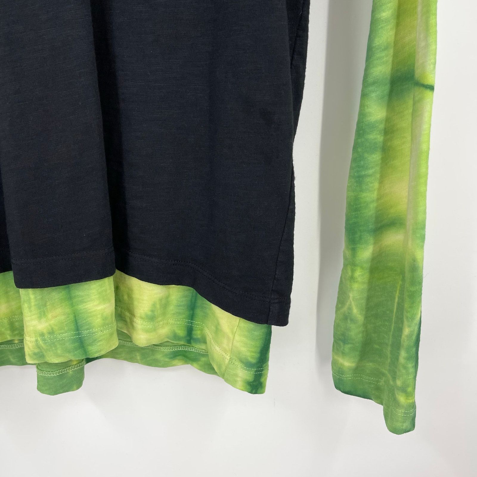 Nahmias Nahmias | Black Green Tie Dye Double Layered T-Shirt S Size US S / EU 44-46 / 1 - 7 Thumbnail