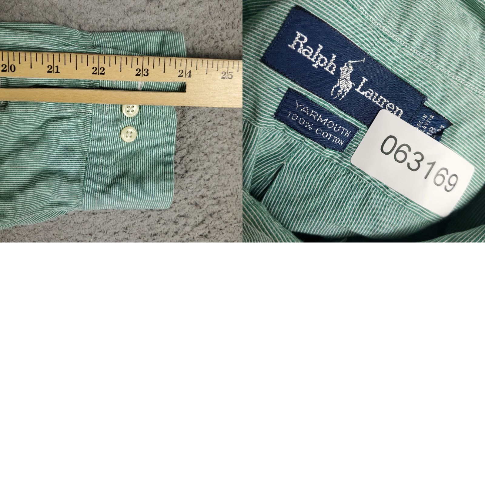 Ralph Lauren Ralph Lauren Dress Shirt Men's 18 Green Pony Button-Down Long Sleeve Non-Iron 100% Cotton Regular Size 18 Mens Size 48R - 8 Thumbnail