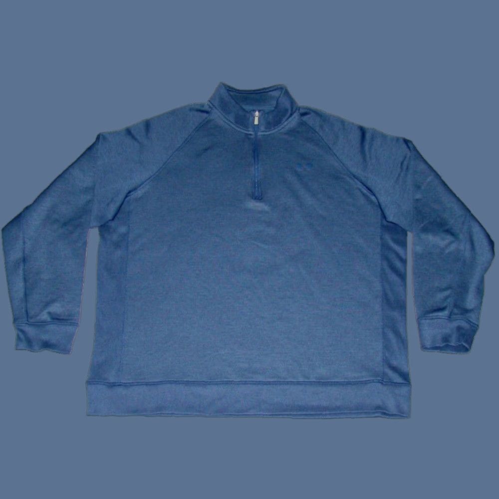 Under Armour Under Armour ColdGear Mens 2XL Blue 1/4 Zip Pullover Mock Neck Sweatshirt Size US XXL / EU 58 / 5 - 1 Thumbnail