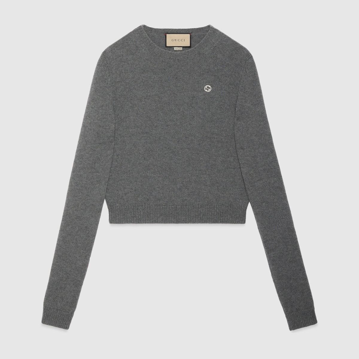 Gucci o1la5ras0526 Wool Cashmere Sweater With Embroidery in Grey Size XL / US 12-14 / IT 48-50 - 1 Thumbnail
