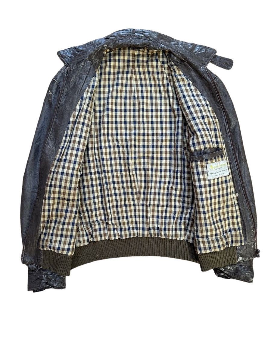 Aquascutum Aquascutum Tartan Lined Leather Jacket Size US M / EU 48-50 / 2 - 14 Thumbnail