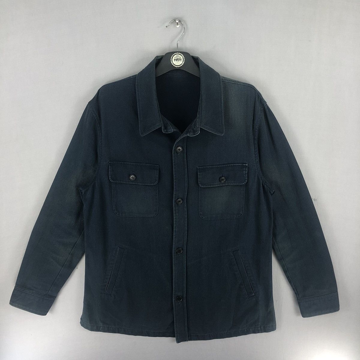 Japanese Brand Vintage 90's Flannel Jacket Herringbone Twill by New Yorker Size US L / EU 52-54 / 3 - 1 Thumbnail