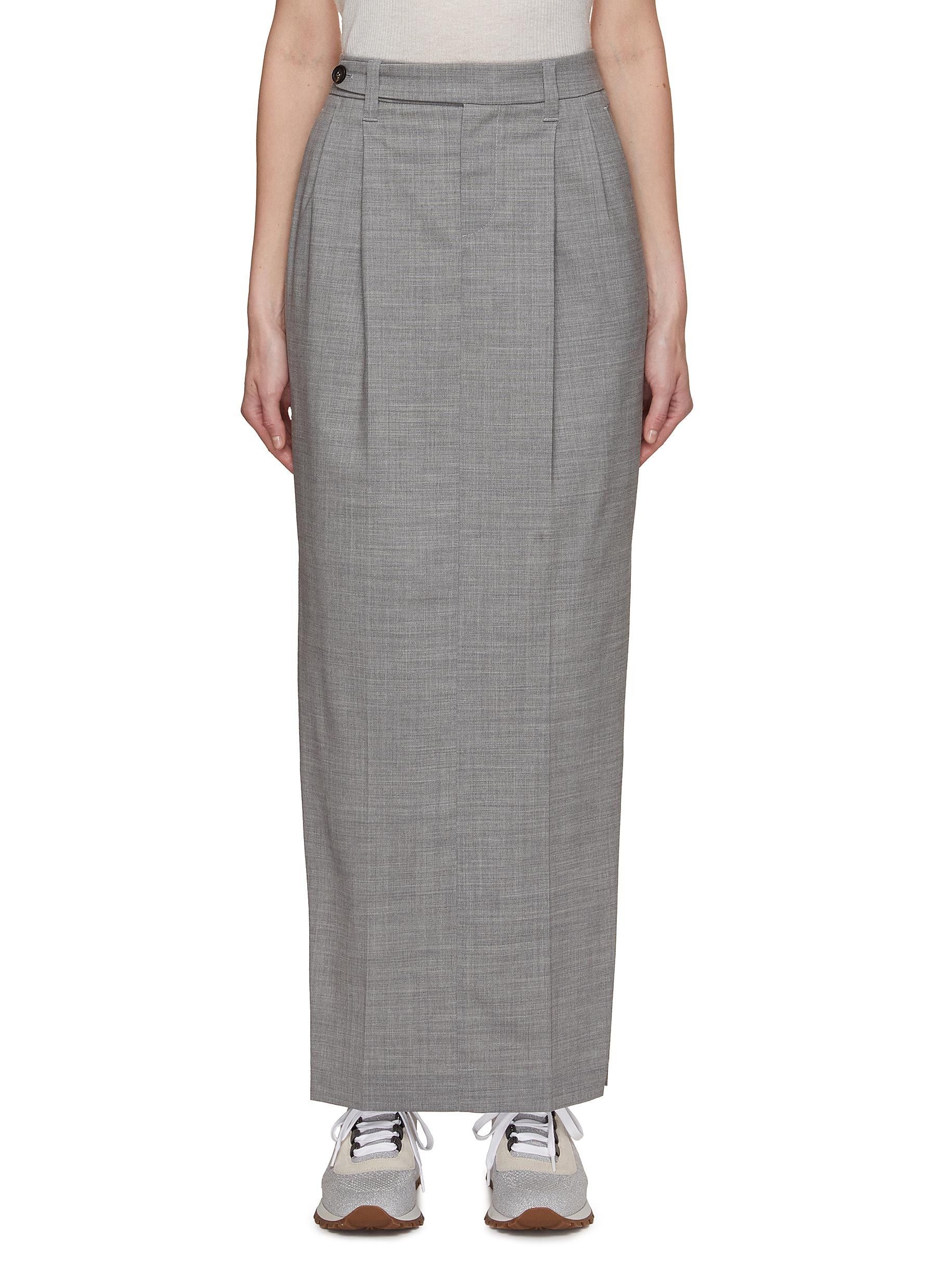 Brunello Cucinelli o1y0725 Maxi Skirt in Gray Size 28" / US 6 / IT 42 - 1 Thumbnail