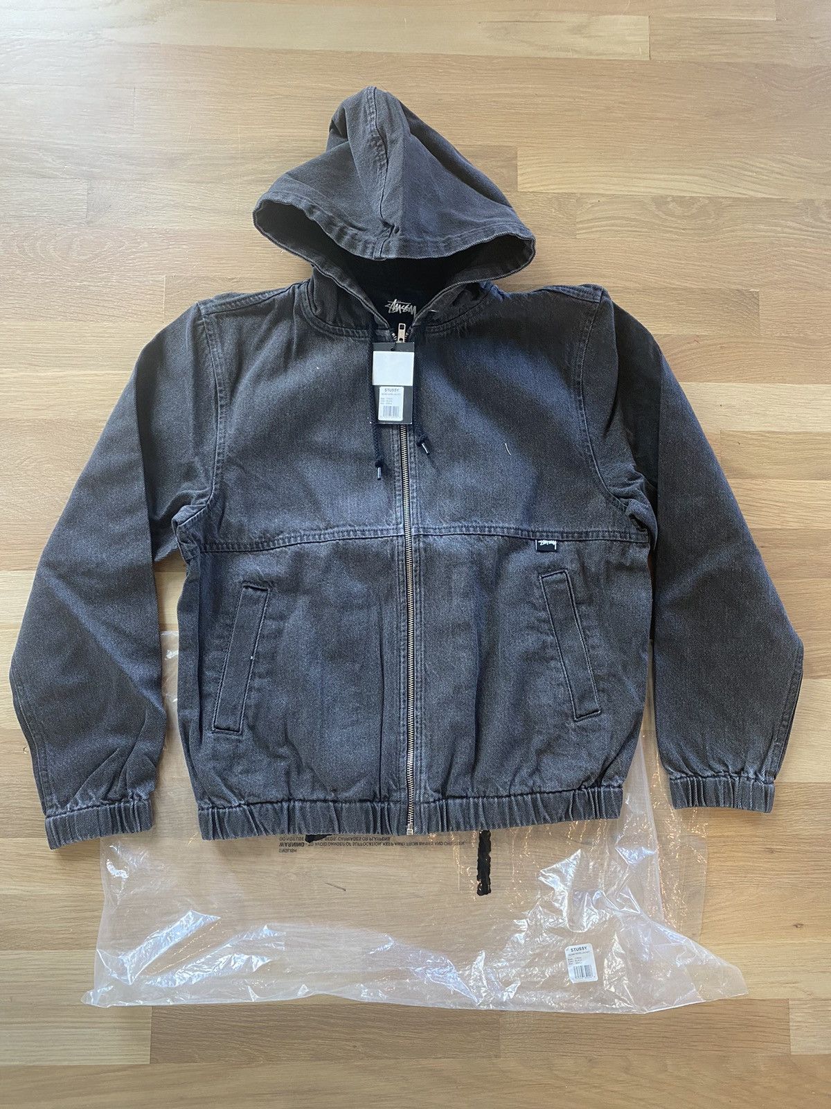 image of Stussy Denim Black Work Jacket, Men's (Size Small)