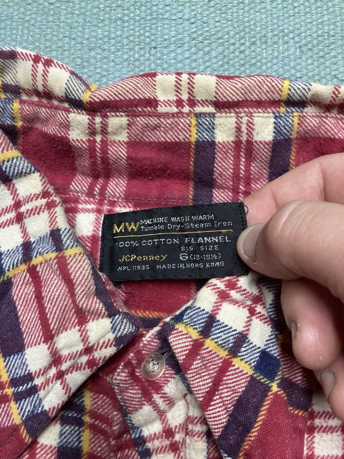 JCPenney × Vintage VTG 70s JCPenney flannel shirt plaid cotton distressed 3XL Size US XXL / EU 58 / 5 - 7 Thumbnail