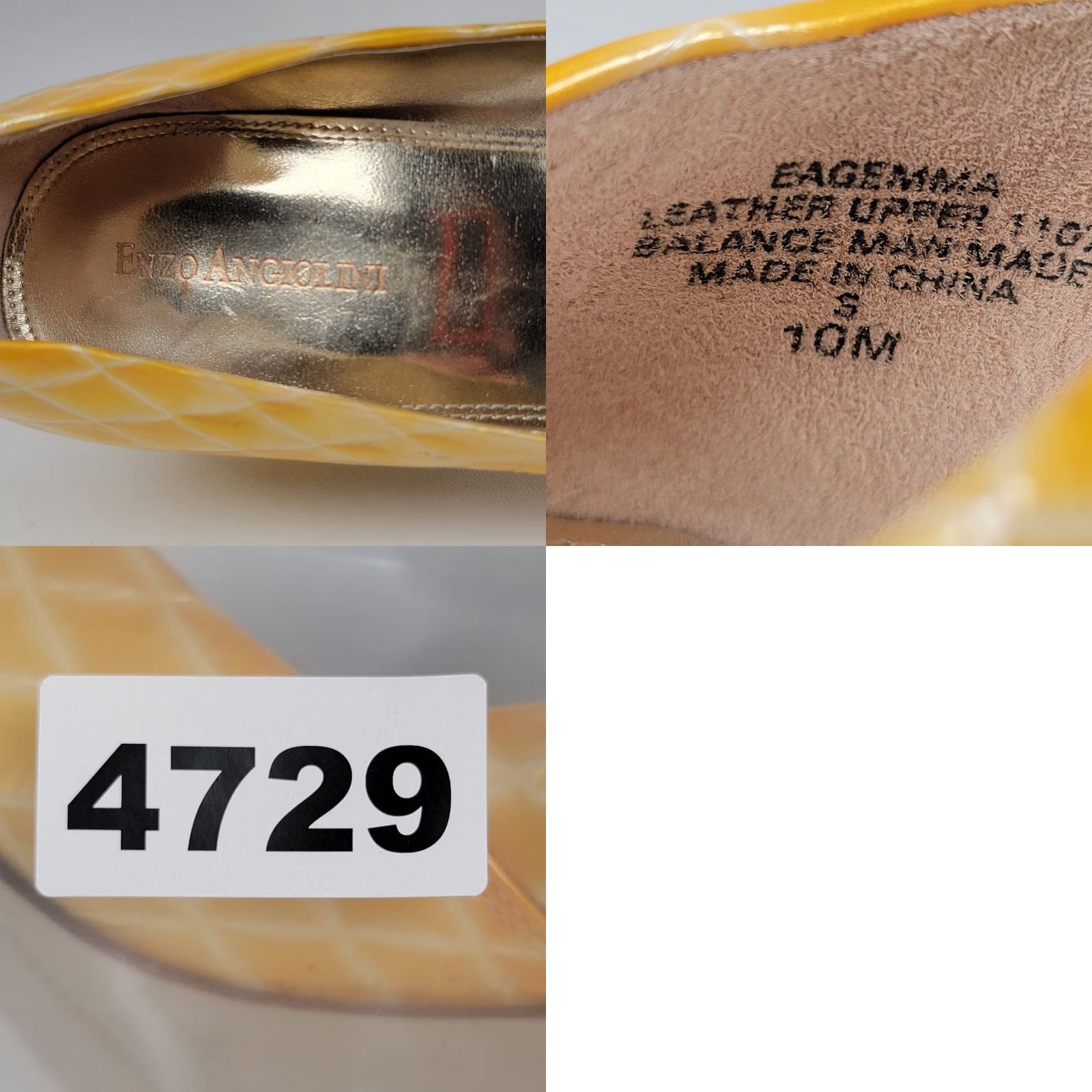 Enzo Angiolini Pumps Women’s Yellow Croc Print Heels Size 10 Open Toe Stiletto Pump Slip On Brown Animal Print 2-2.9 in Women