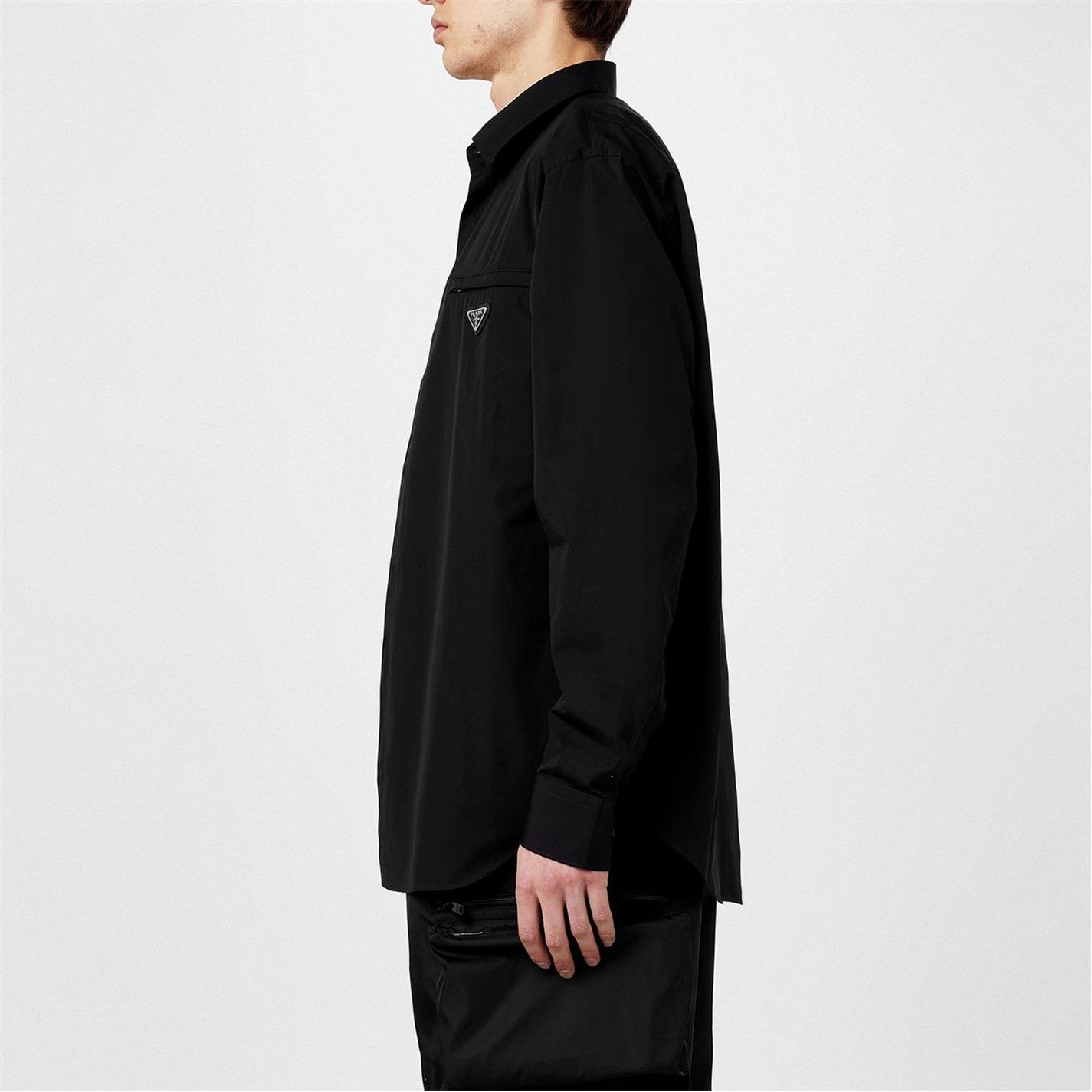 Prada PRADA Enamel Triangle Logo Long Sleeved Shirt Size US L / EU 52-54 / 3 - 3 Thumbnail