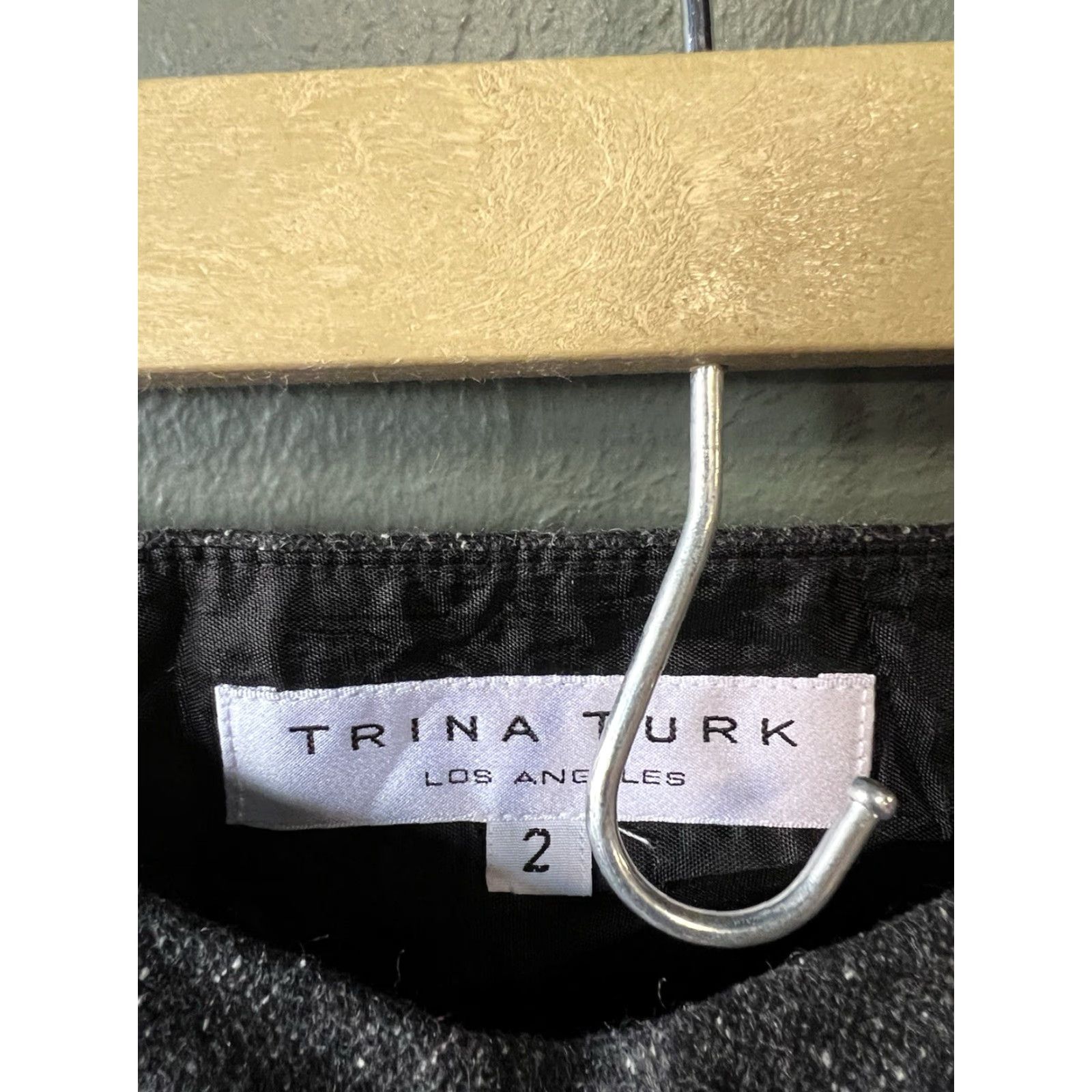 Trina Turk Trina Turk Pants Women's Black Tweed Wool Blend High Rise Wide Leg Trouser Dress Pants 2 Regular Inseam 28 in-30 in Size 26" / US 2 / IT 38 - 3 Thumbnail