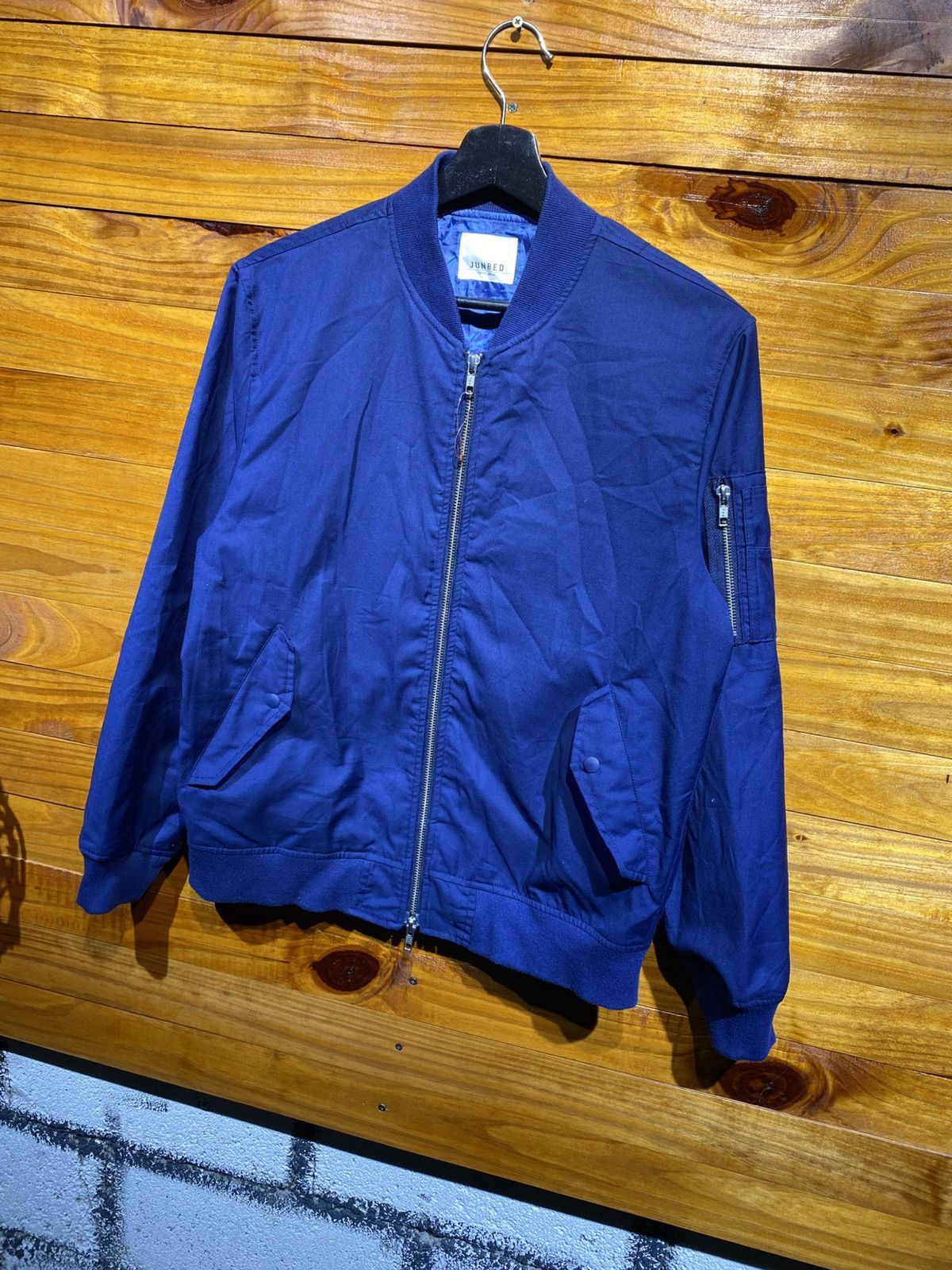 JUN MEN JunRed Tokyo Japan Navy Bomber Jacket – Classic Streetwear Size US M / EU 48-50 / 2 - 4 Thumbnail