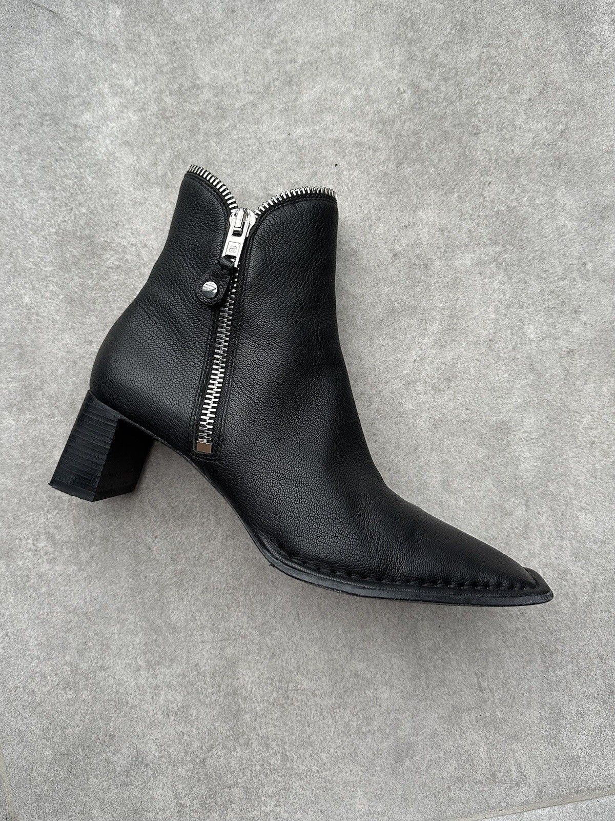 Alexander Wang Alexander Wang Lane Zip Leather Square Toe Ankle Heel Boots Size US 8 / IT 38 - 10 Thumbnail