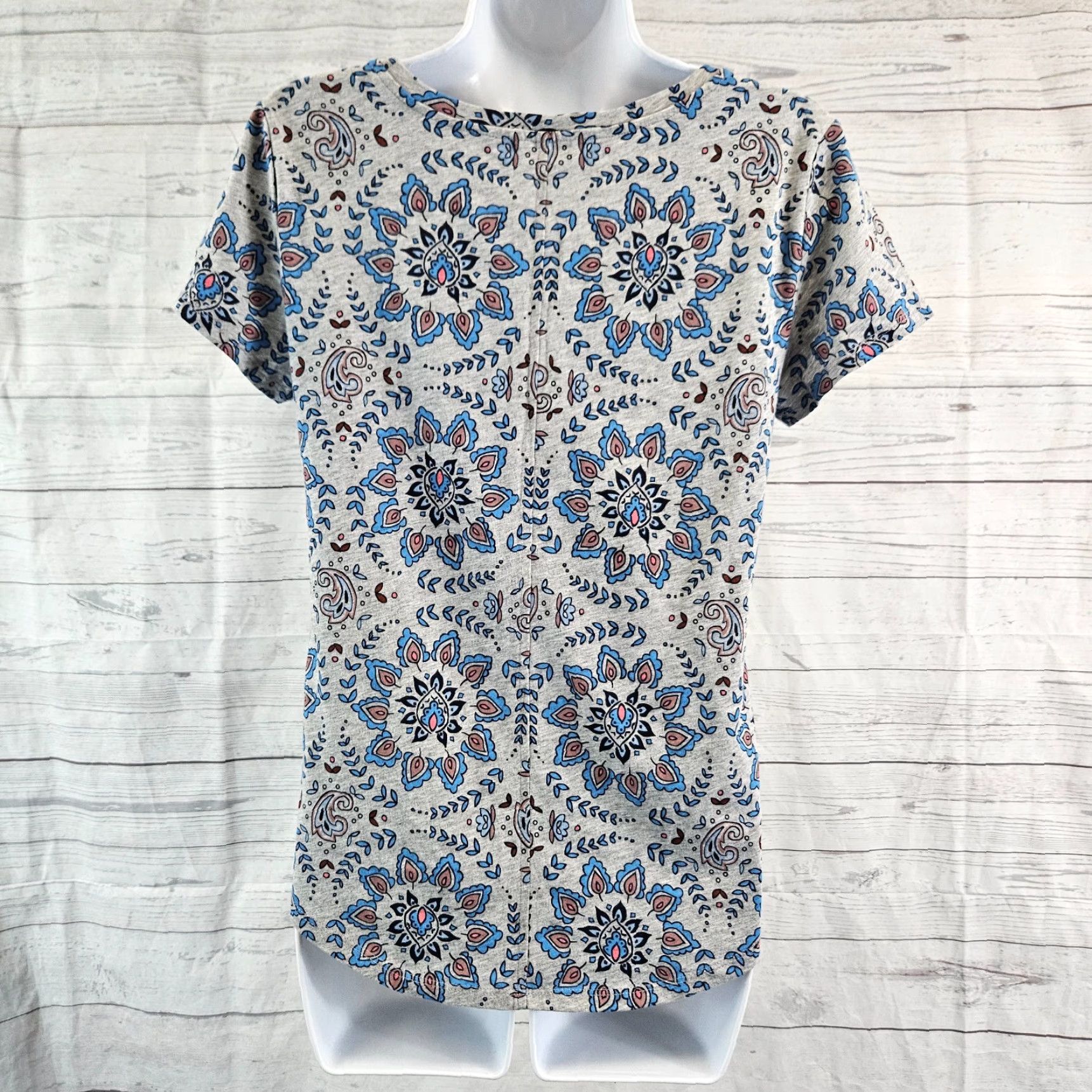 Loft VINTAGE LOFT Ann Taylor Womens Soft Tee XS Gray Short Sleeve Shirt Size 26" / US 2 / IT 38 - 4 Thumbnail