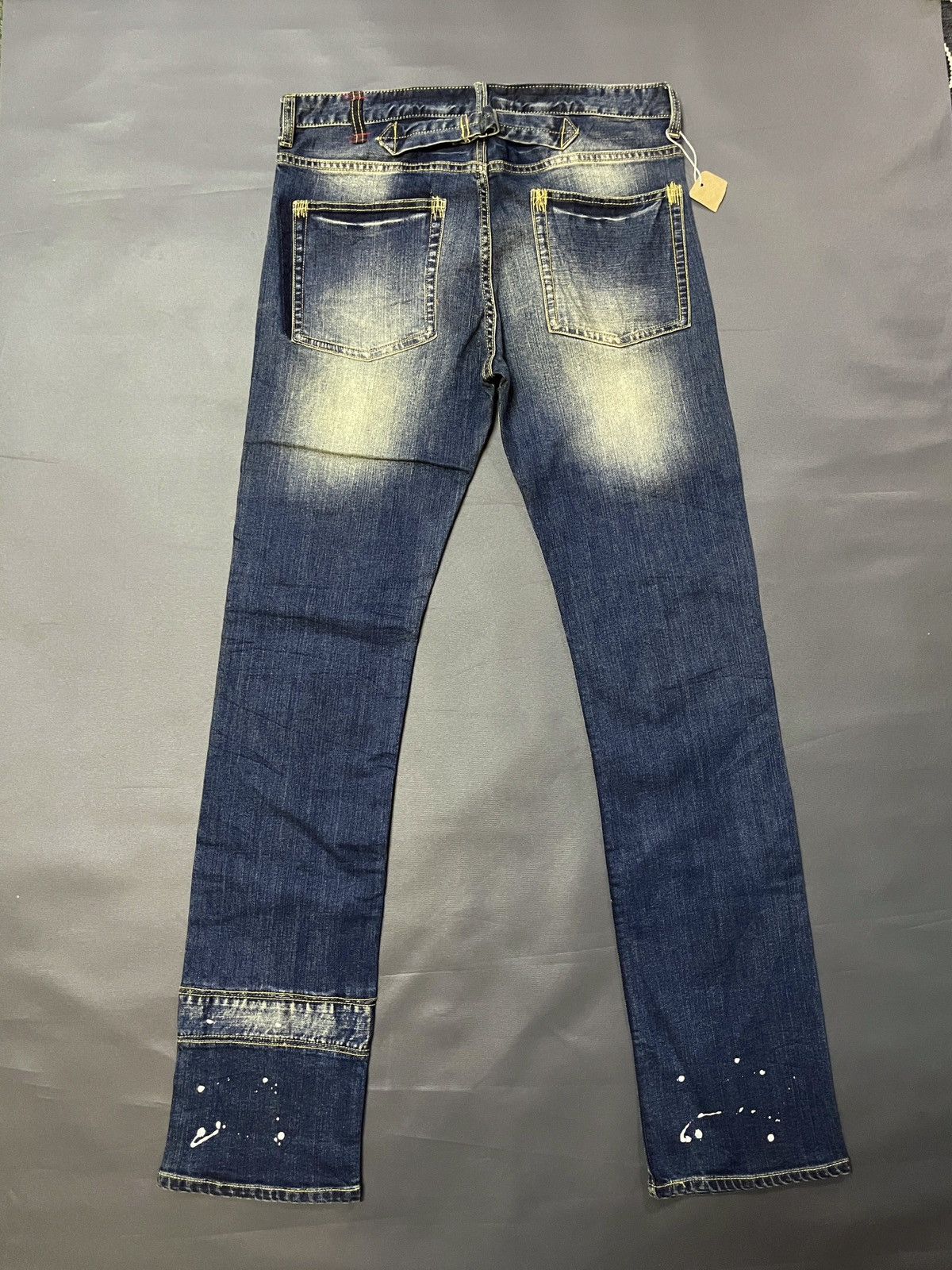 Designer × PPFM PPFM DENIM RAINBOW STITCH DISTRESSED JEANS Size US 34 / EU 50 - 3 Thumbnail