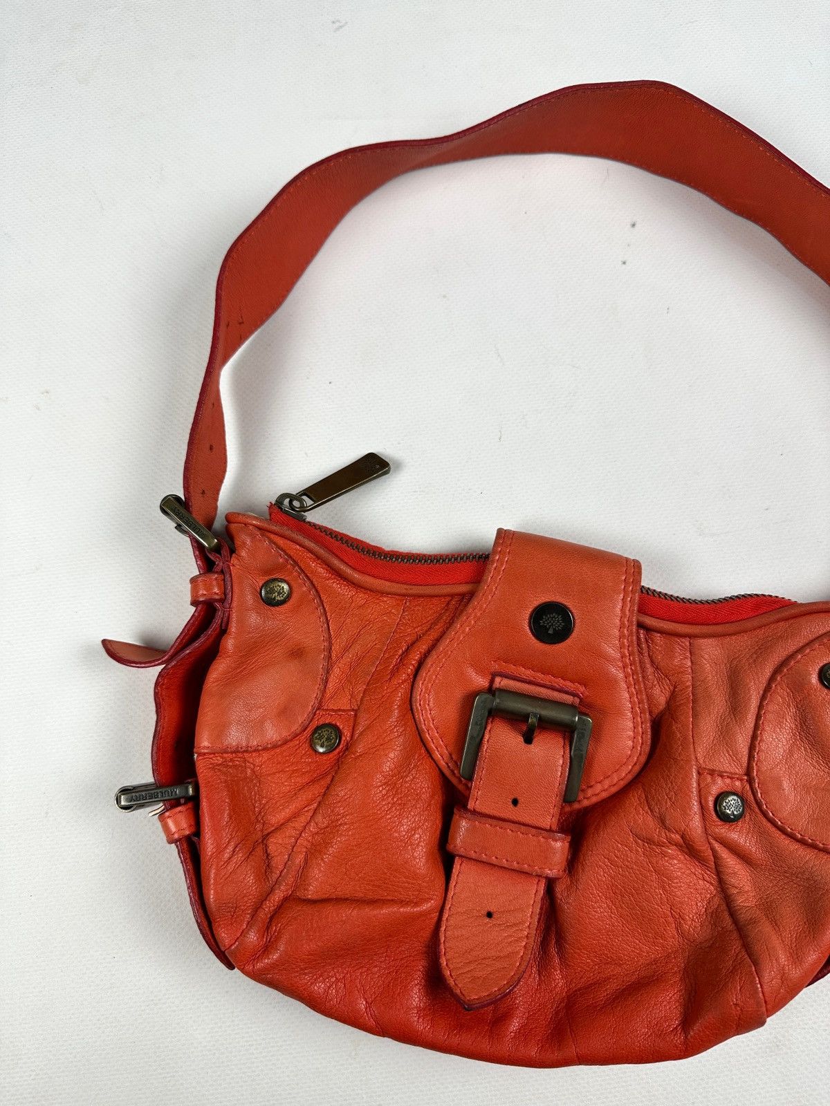 Mulberry Vintage Mulberry Faded Orange Leather Shoulder Bag Handbag Size ONE SIZE - 7 Thumbnail
