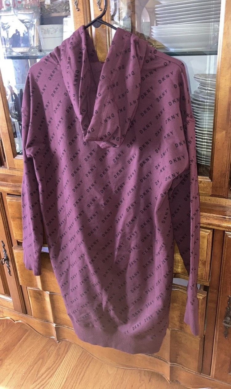 DKNY DKNY Sport AOP Logo Hoodie Dress - Acai Red - Small Size S / US 4 / IT 40 - 2 Thumbnail