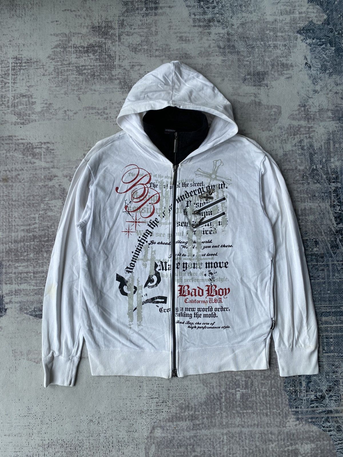 Japanese Brand Vintage Badboy Cross Chrome Goa Hearts Hoodies Size US L / EU 52-54 / 3 - 1 Thumbnail