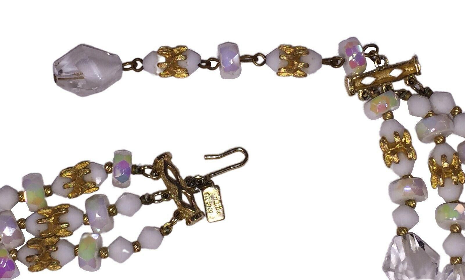 Designer Hattie Carnegie Multi Strand Faceted Glass Necklace Size ONE SIZE - 4 Thumbnail