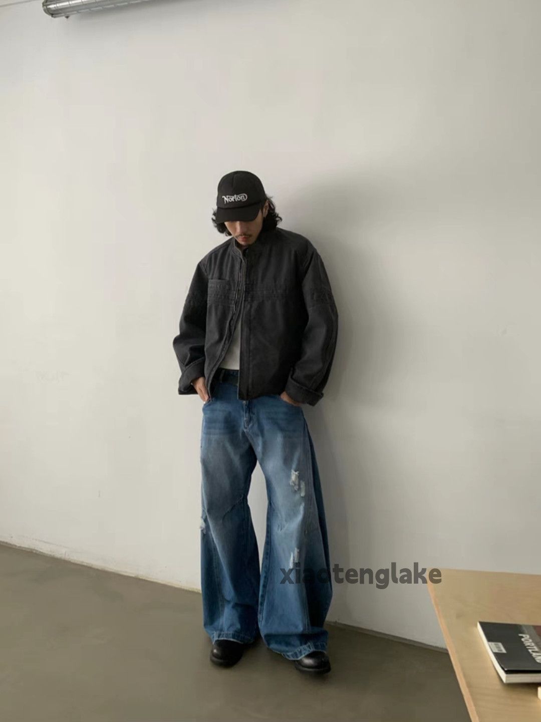 Jean × Vintage washed faded cleanfit yuppie bootcut damaged jeans Size US 30 / EU 46 - 4 Thumbnail