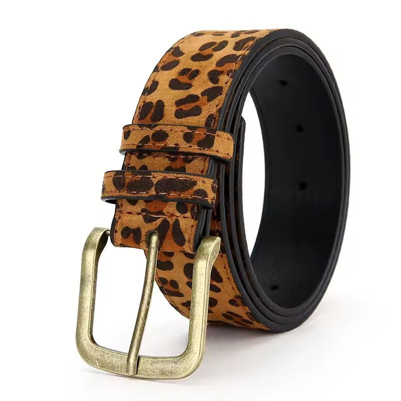 Other Leopard Spotted Split Leather Belt Size ONE SIZE - 4 Thumbnail