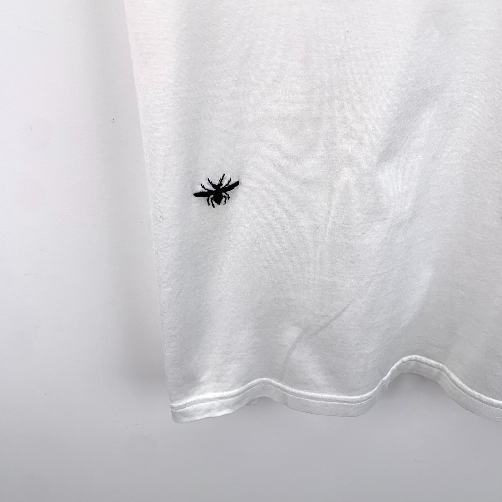 Dior Dior White Bee Embroidered Cotton V-Neck Short-Sleeve T-Shir Size US L / EU 52-54 / 3 - 5 Thumbnail