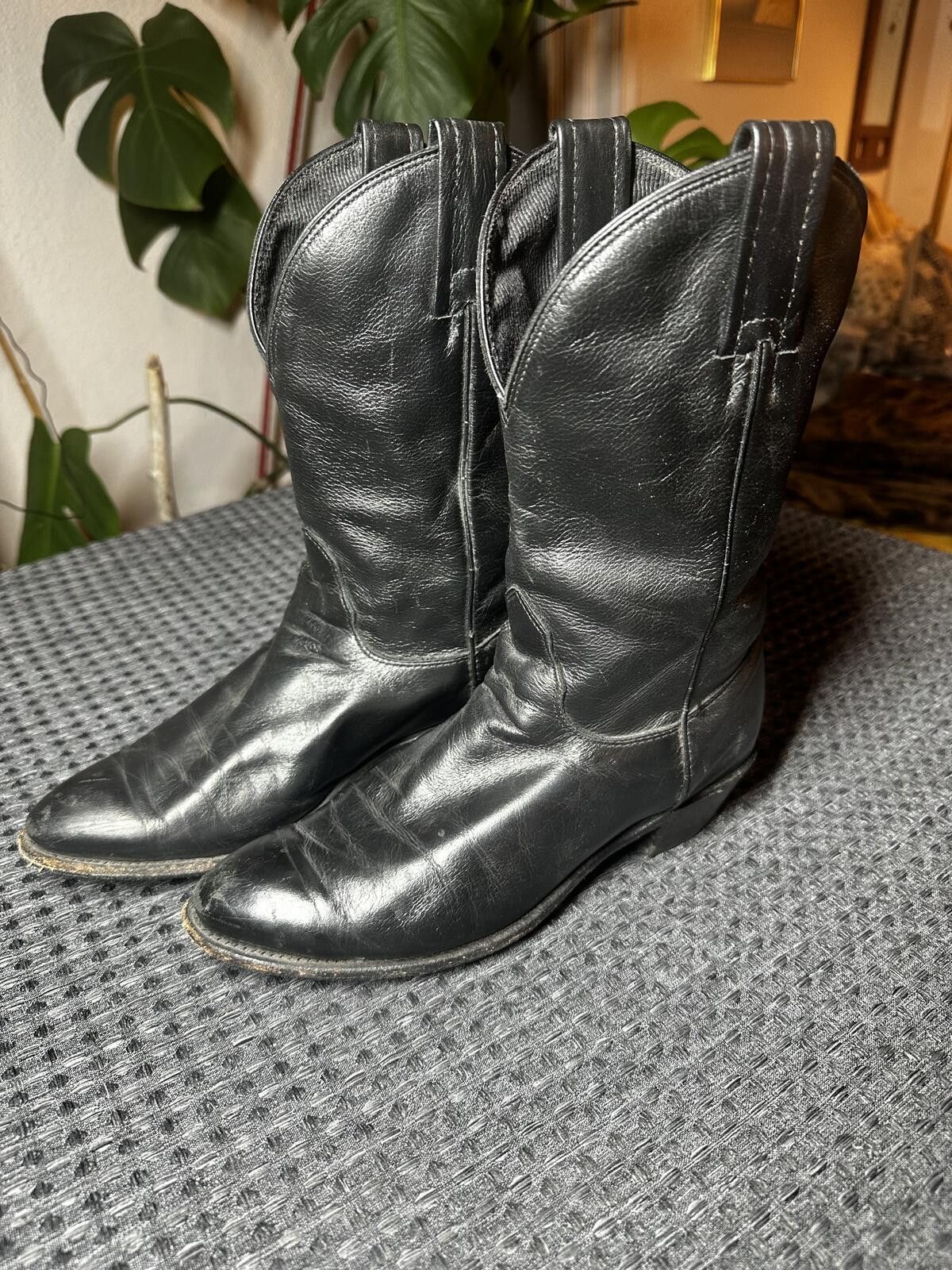 Unknown London Black Leather Cowboy Boots Size ONE SIZE - 3 Thumbnail