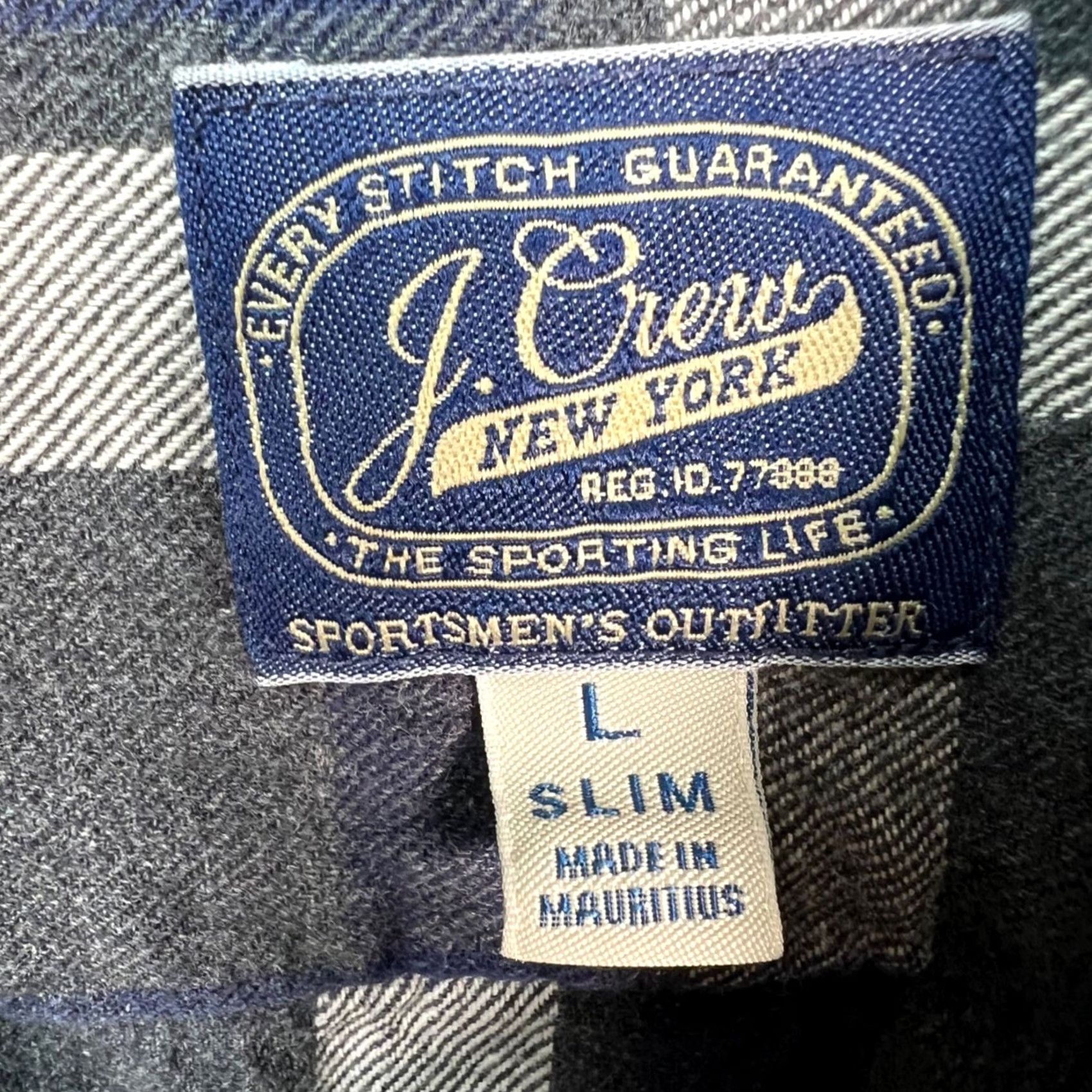 J.Crew J.CREW Mens Size Large Blue & White Plaid Slim Fit Button-Up Flannel Shirt Size US L / EU 52-54 / 3 - 3 Thumbnail