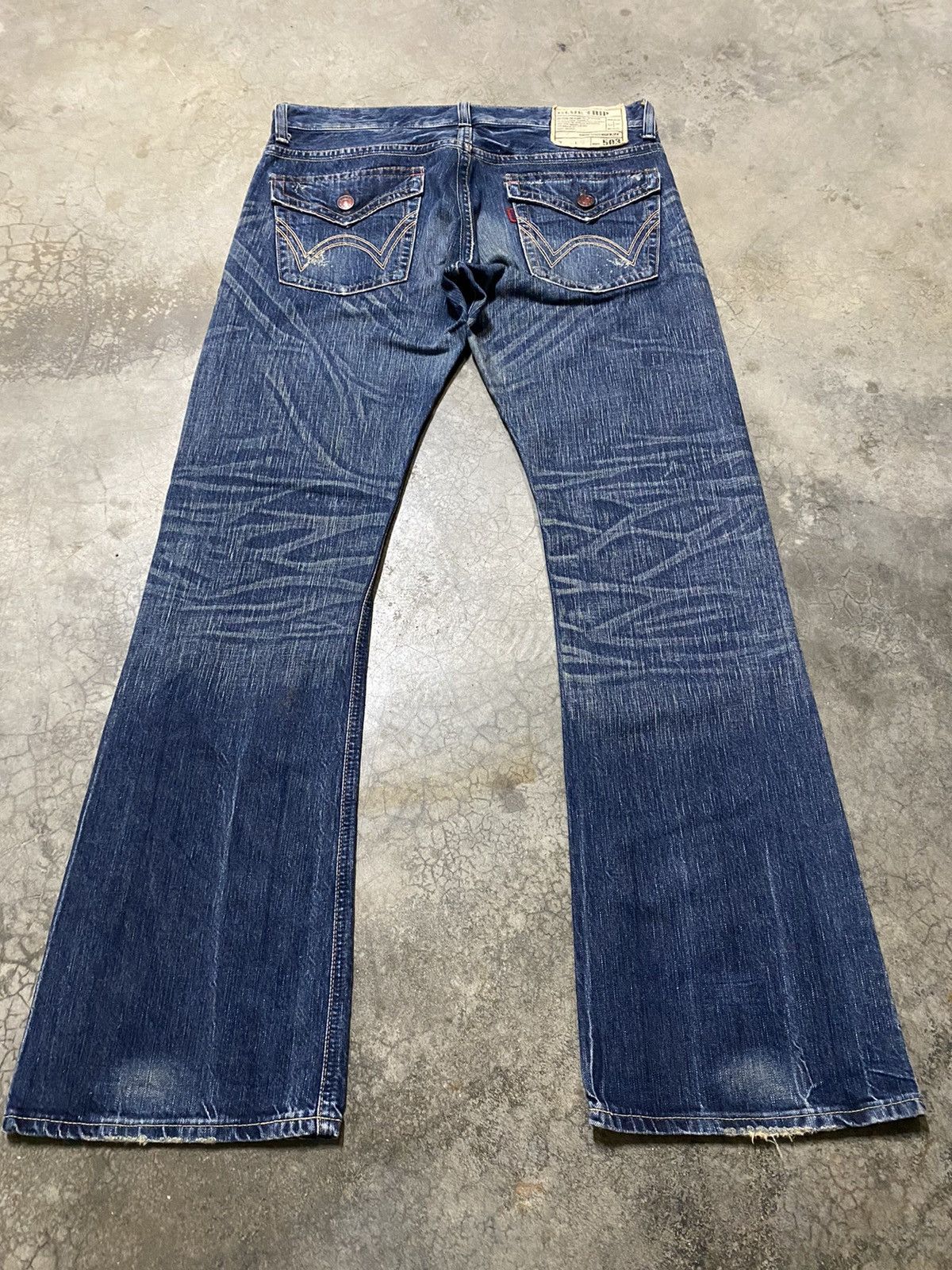 Flare Jeans Edwin Distressed Baggy 34x33 Low Rise