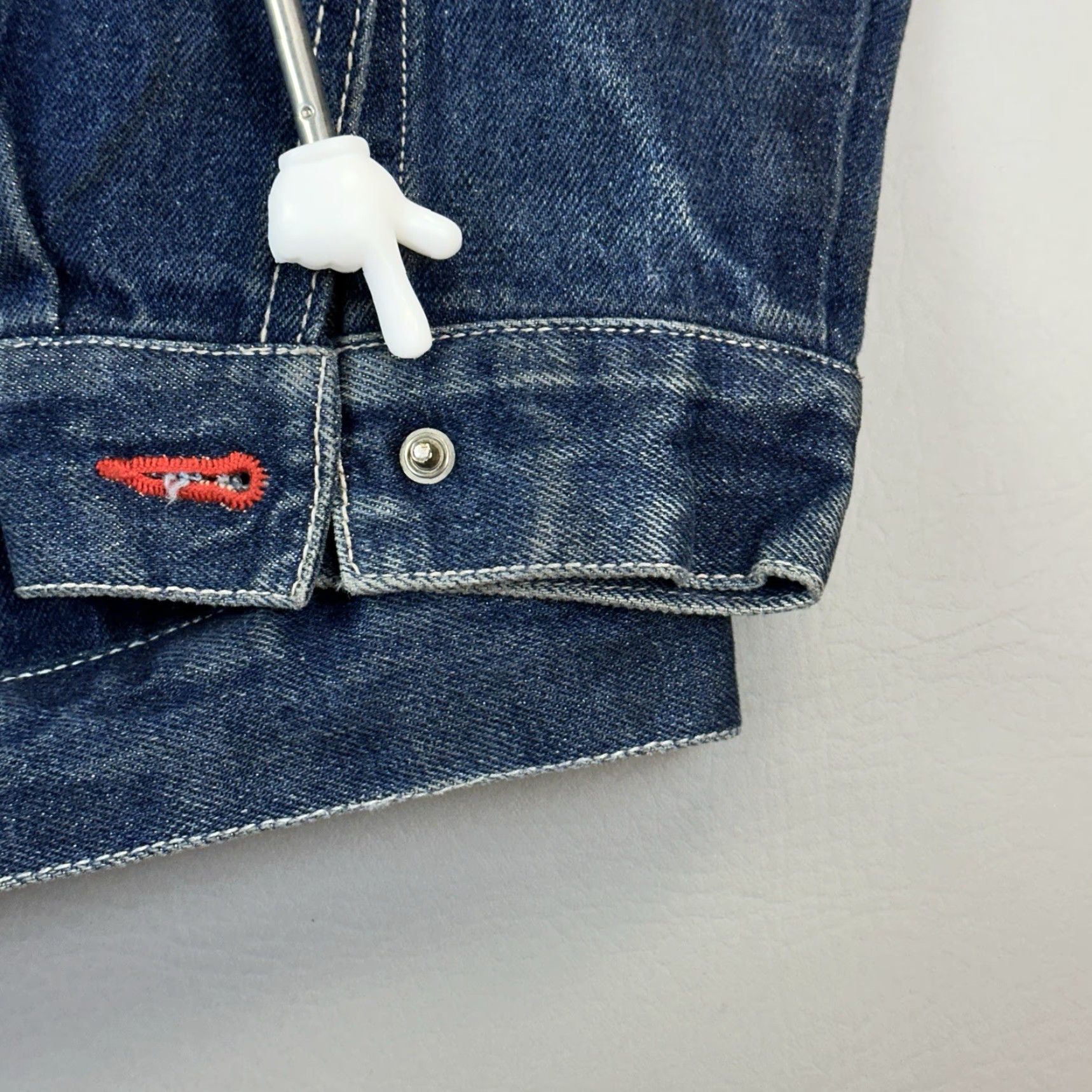 Denime VINTAGE Koman Jean 2000 Raw Denim Jacket Mens XL Blue Hip Hop Streetwear Y2K Size US 36 / EU 52 - 3 Thumbnail