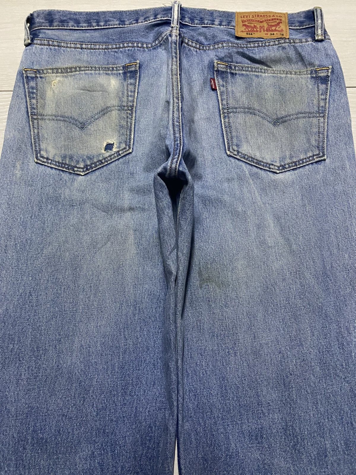 Levi's Vintage Levis 514 light Wash Faded Distressed Jeans Size US 36 / EU 52 - 4 Thumbnail