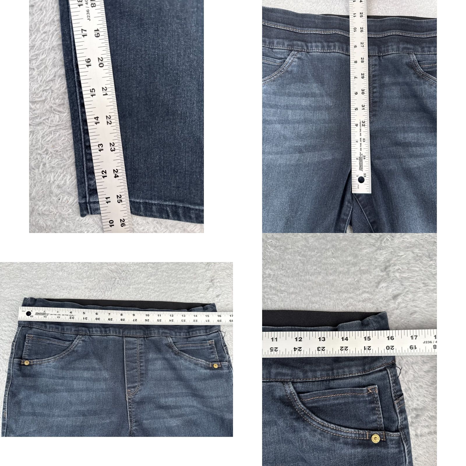 Vintage Democracy Womens Jeans 10 Blue Denim Skinny High Rise 32x26 Distressed Cotton Size 32" / US 10 / IT 46 - 8 Thumbnail