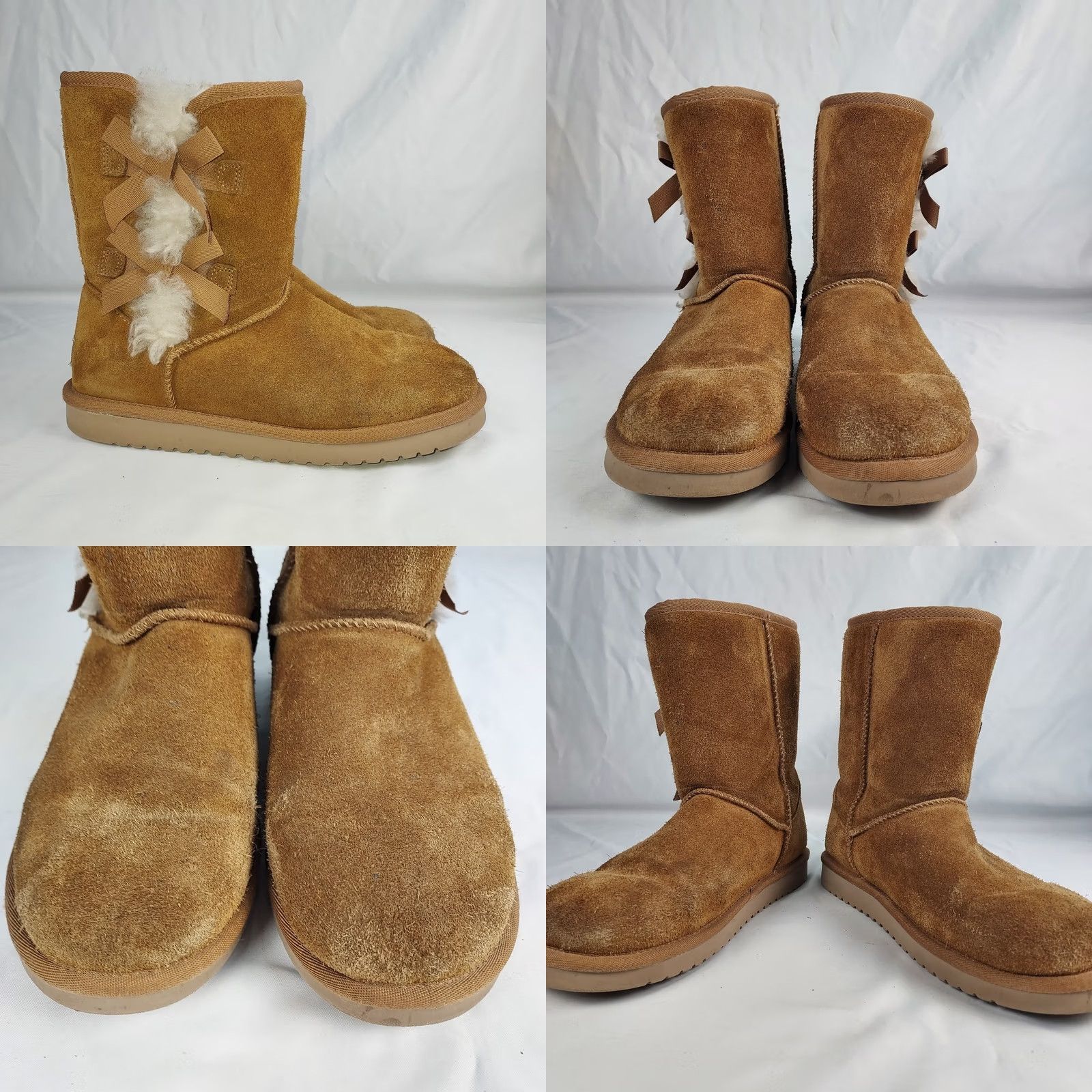 Vintage Koolaburra by UGG Women’s Boots Chestnut Suede Faux Fur Bow Winter Boots 8 Brown Suede Mid-Calf Snow Boot Womens Size US 8 / IT 38 - 8 Thumbnail