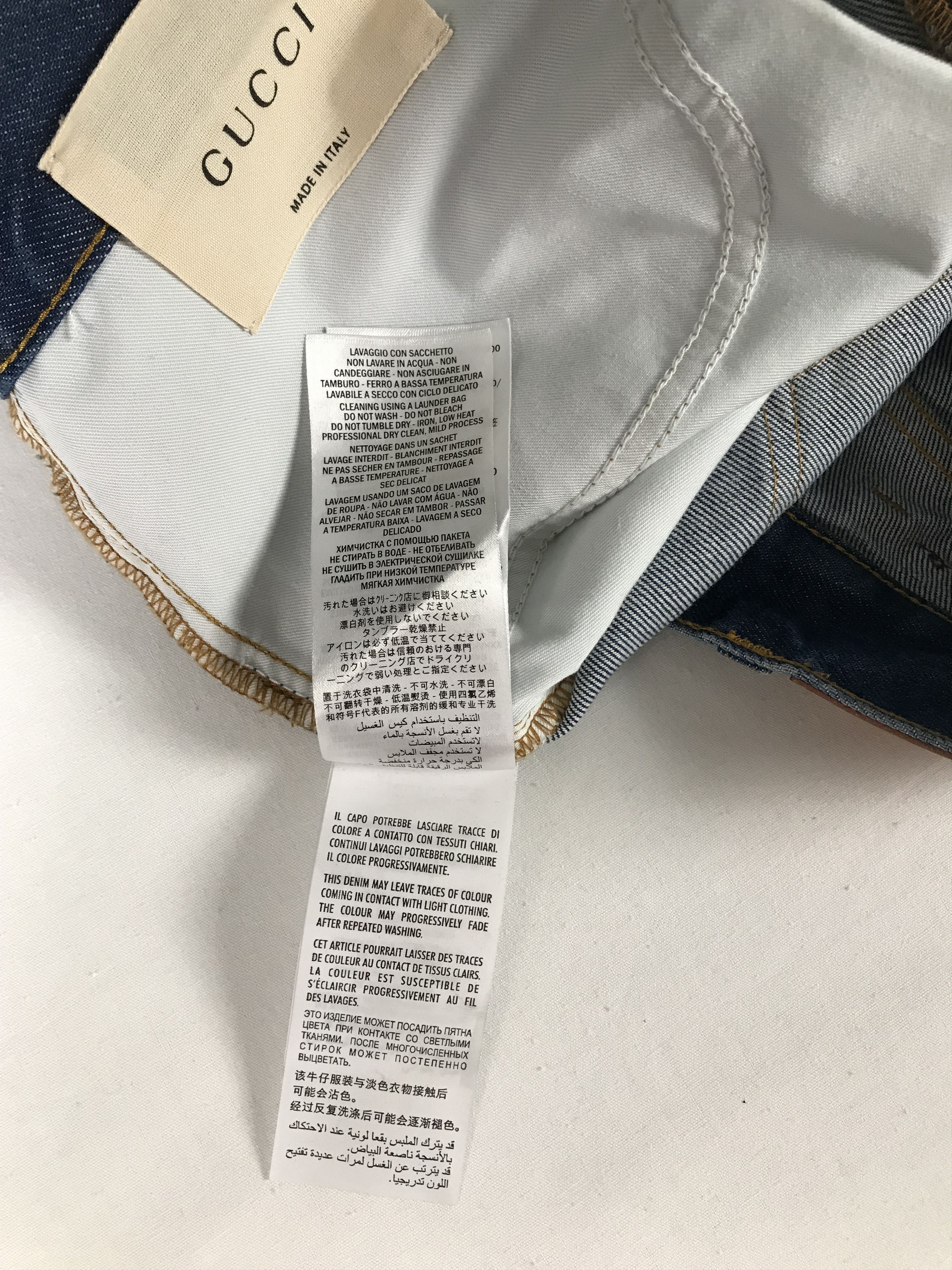 Gucci Gucci Blue Jeans With Red Embroidered Text Size US 34 / EU 50 - 14 Thumbnail