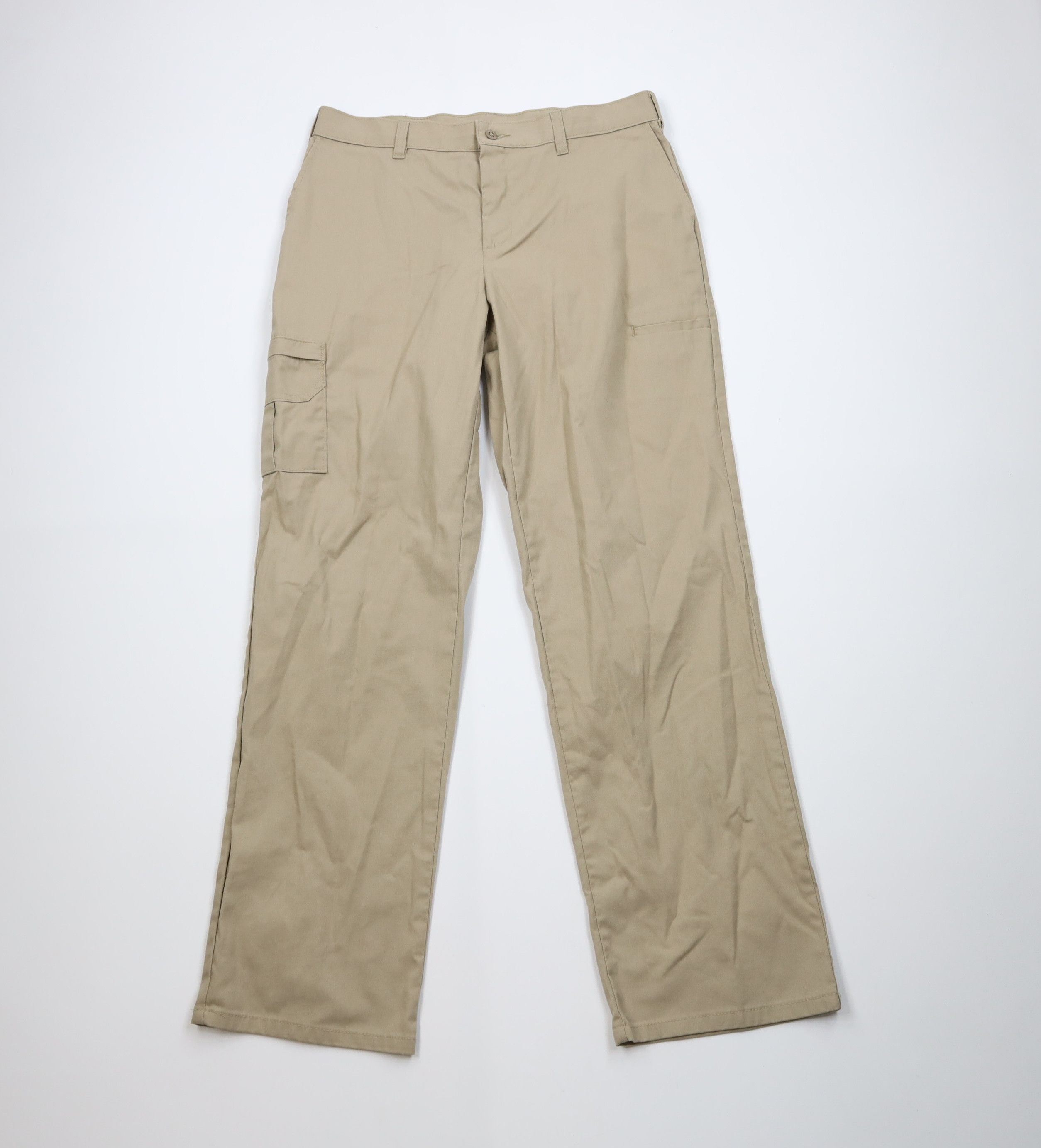 Dickies Vintage Y2K Dickies Spell Out Wide Leg Cargo Pants Beige Size 34" / US 12 / IT 48 - 1 Thumbnail