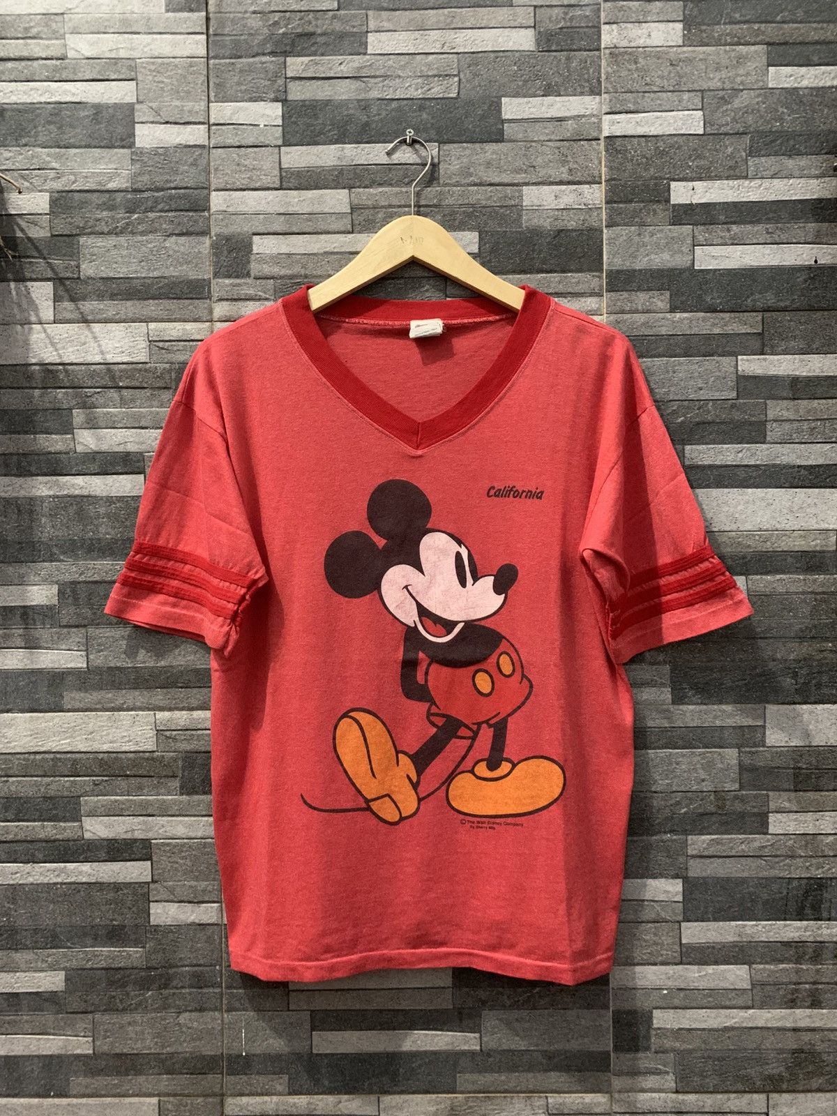 Disney Vintage 80's MICKEY MOUSE V-Neck Size US L / EU 52-54 / 3 - 2 Thumbnail