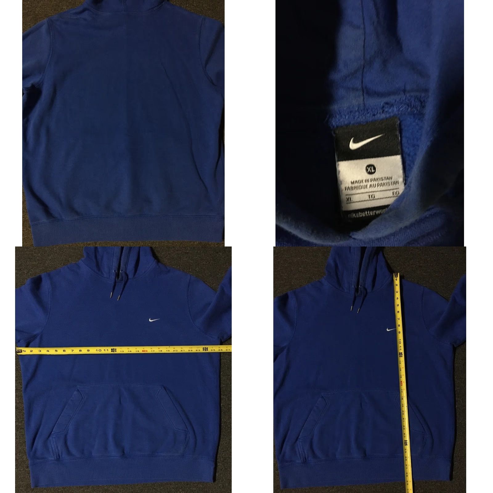 Nike VINTAGE Nike Swoosh Faded Hoodie XL Men Blue Logo 90s Hip Hop Grunge Skate Rap Track Size US XL / EU 56 / 4 - 8 Thumbnail