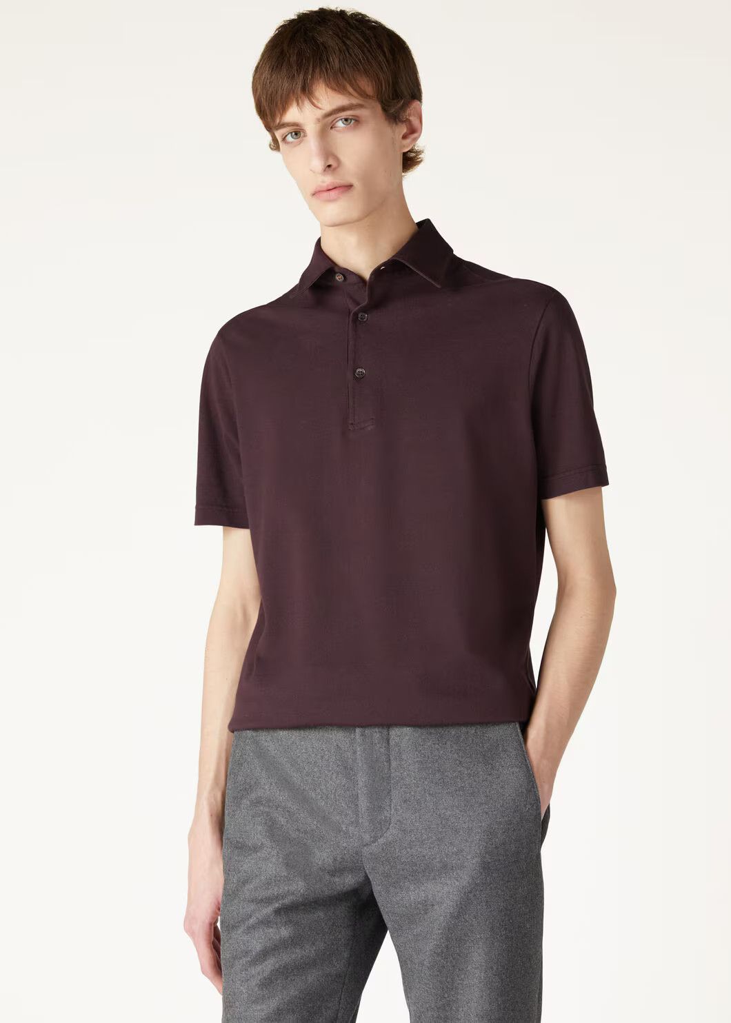 Loro Piana o1w1db10125 FAN5407 Polo Shirt in Burgundy Size US L / EU 52-54 / 3 - 4 Thumbnail