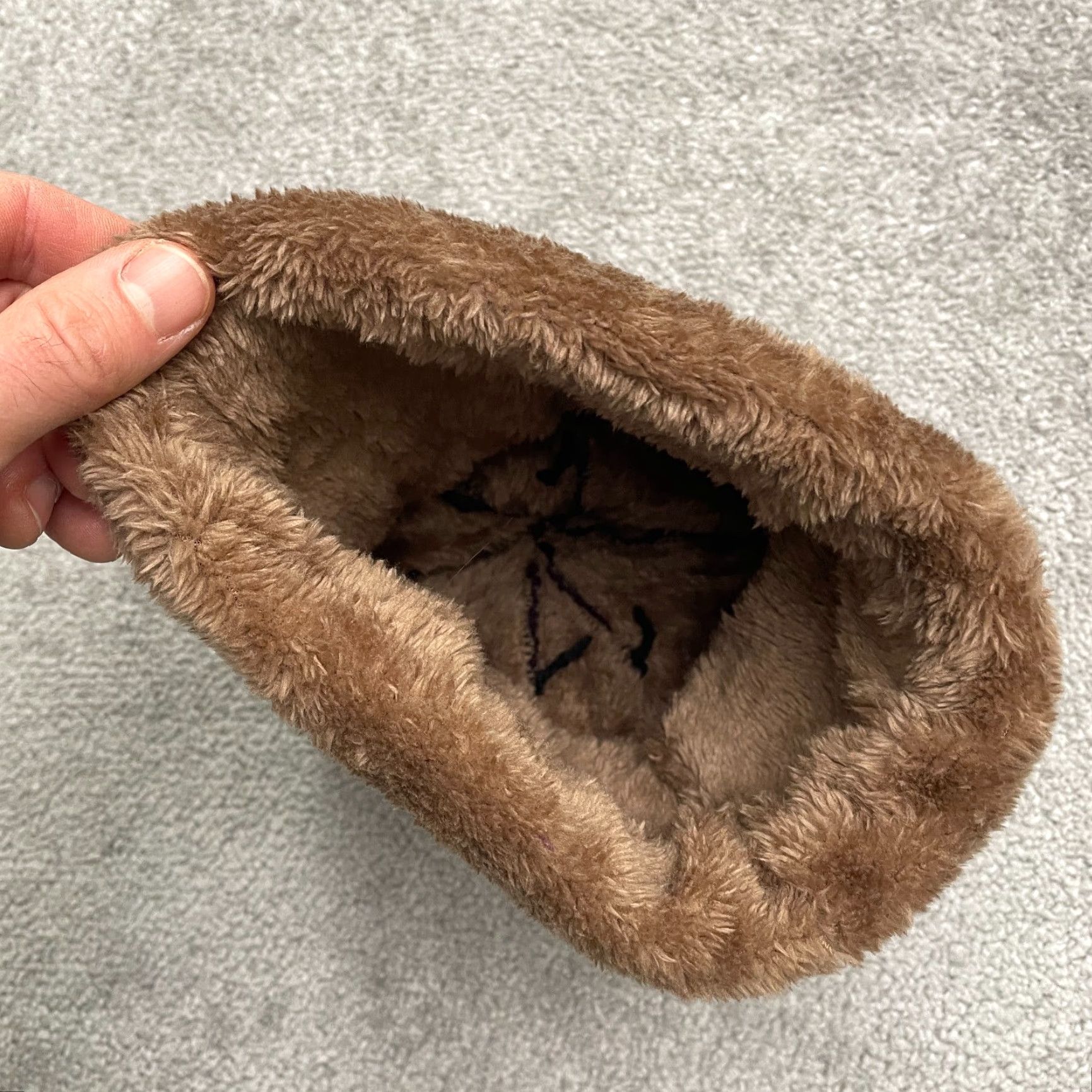 Vintage Hindawi Fur Trim Beanie Hat Womens One Size Purple Brown Knitted Casual Winter Size ONE SIZE - 4 Thumbnail