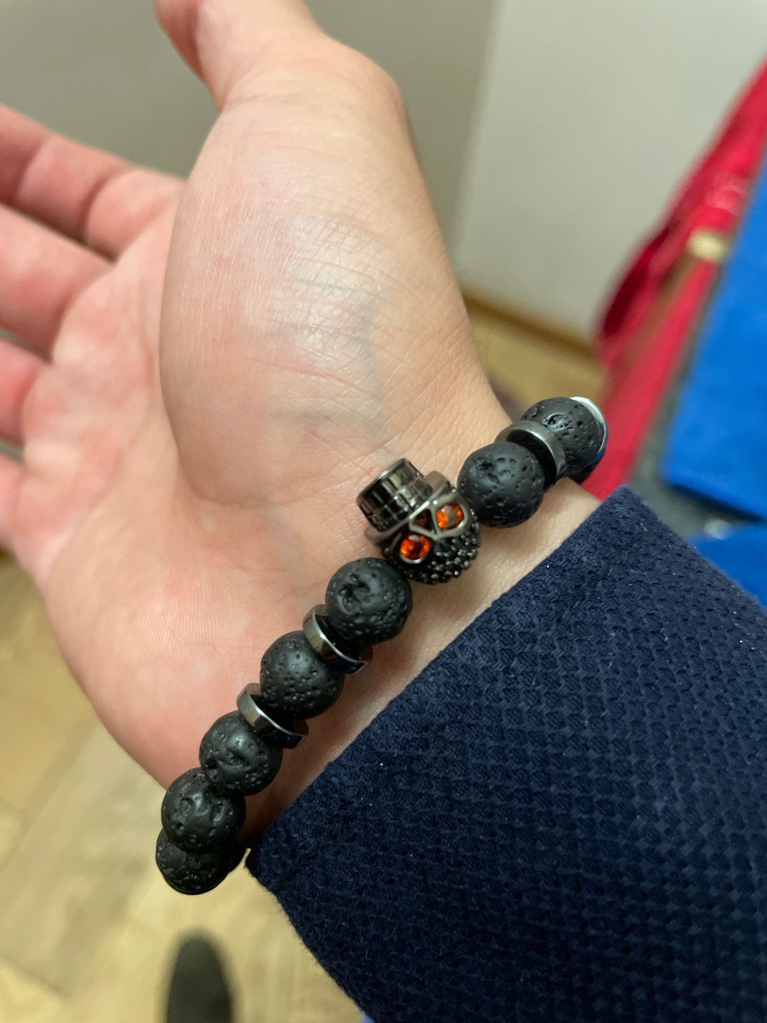 Other Black Eye Skull Hematite Bead Bracelet Size ONE SIZE - 2 Thumbnail