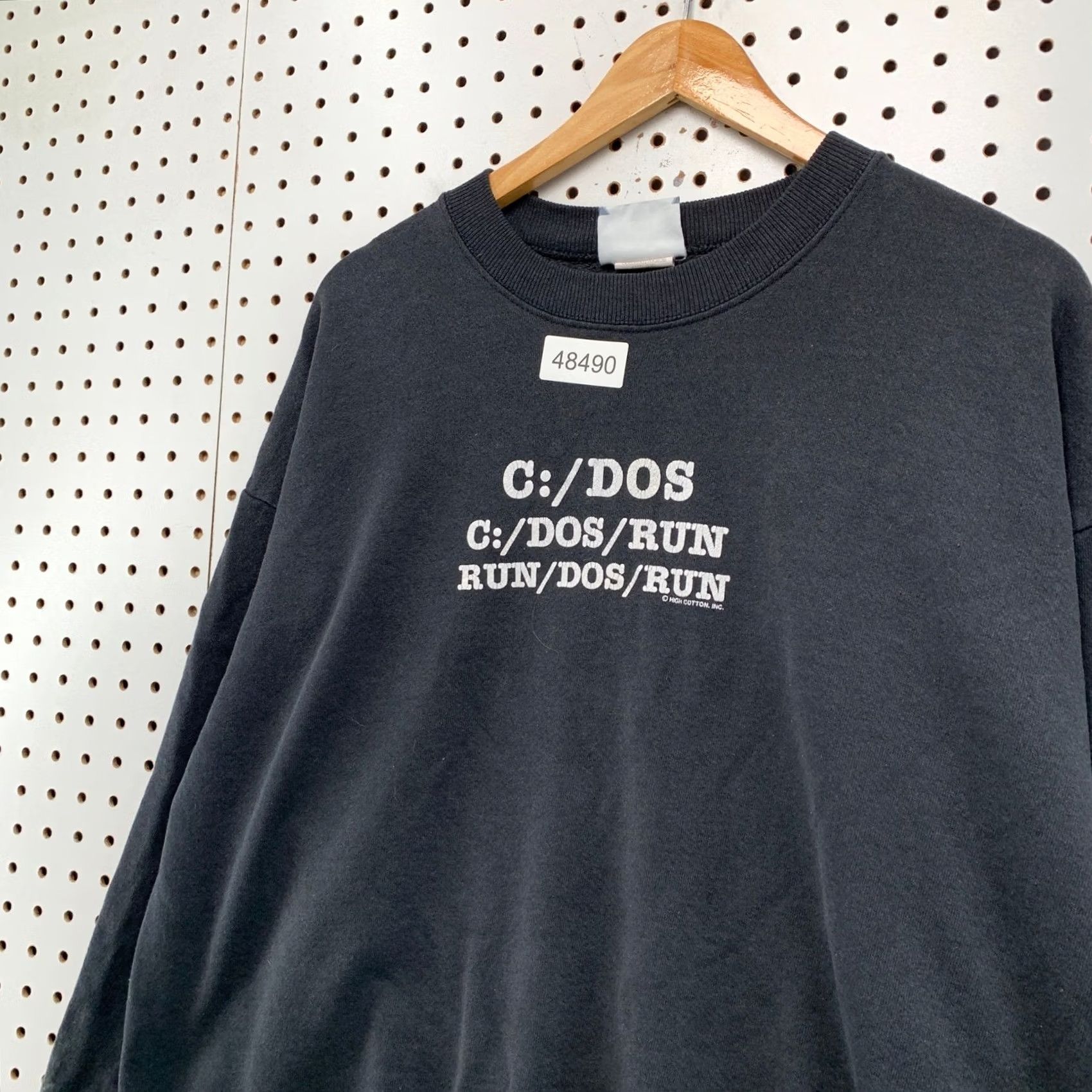 Lee VINTAGE Funny Tech DOS Sweatshirt Men XL Black 90s C DOS RUN Computer USA Fleece Size US XL / EU 56 / 4 - 6 Thumbnail