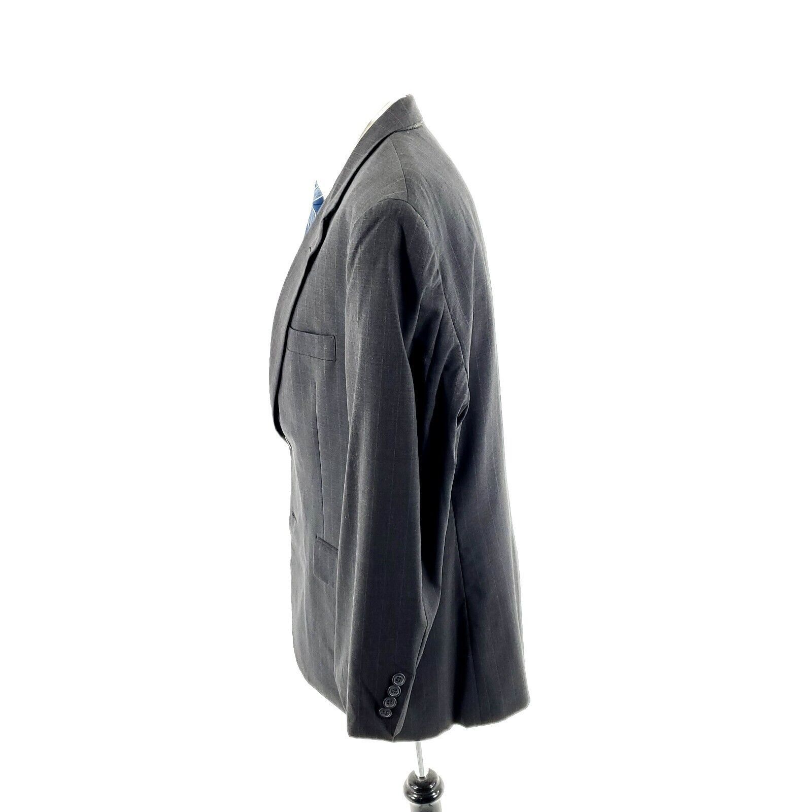 Jos. A. Bank Jos A Bank Wool 2 Button Suit Jacket 42R Gray Striped Tagged Size 42R - 4 Thumbnail