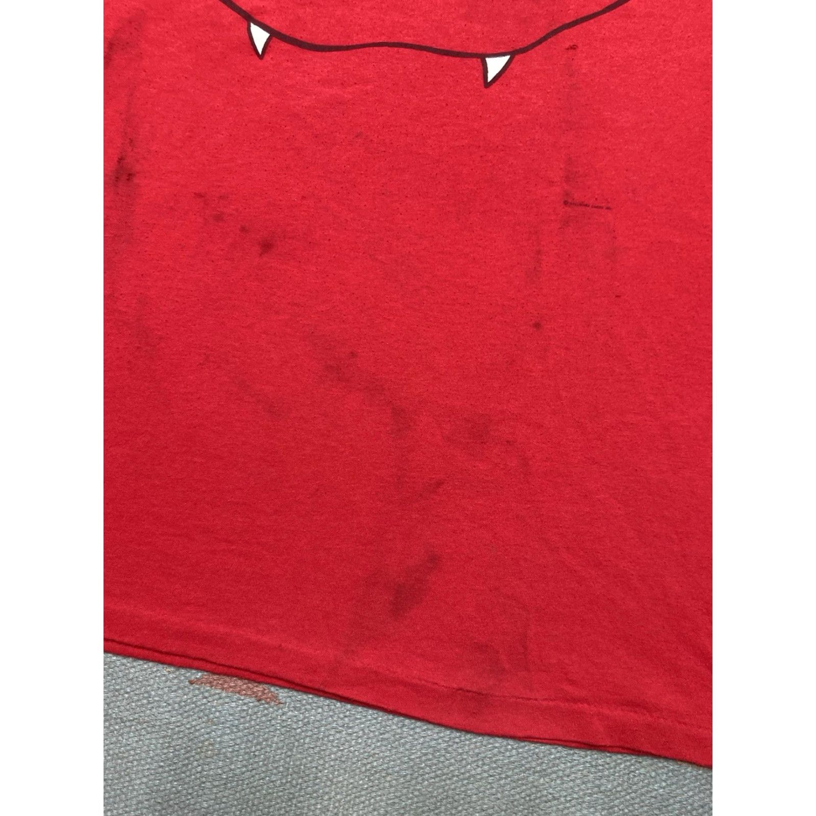 Vintage VINTAGE 80s Halloween Monster Face Bats Distressed Single Stitch XL T-Shirt Men Red Size US XL / EU 56 / 4 - 3 Thumbnail