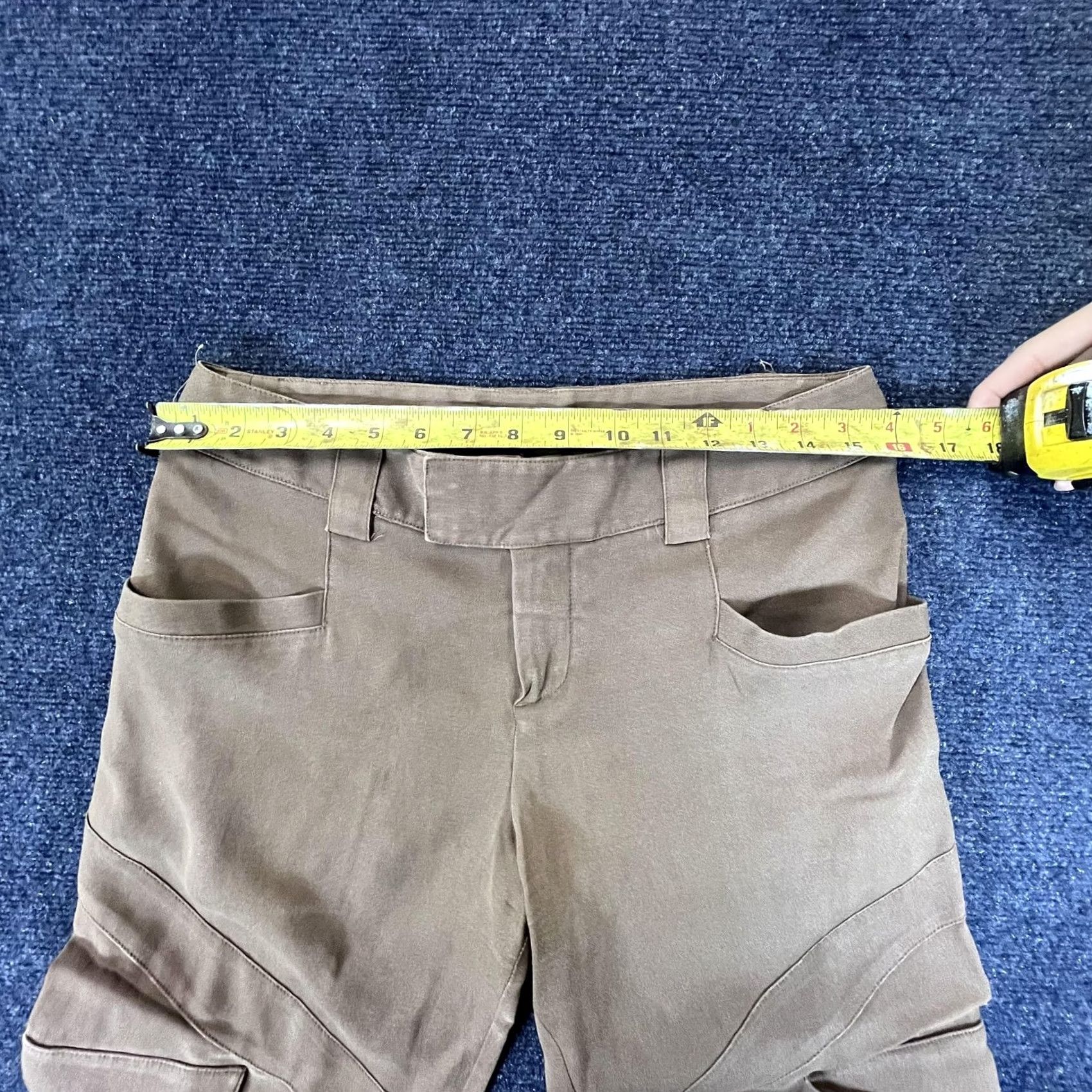 Vintage Brown Cargo Pants Womens Medium Utility Pockets Straight Leg Stretch Casual Pants Size 29" - 3 Thumbnail