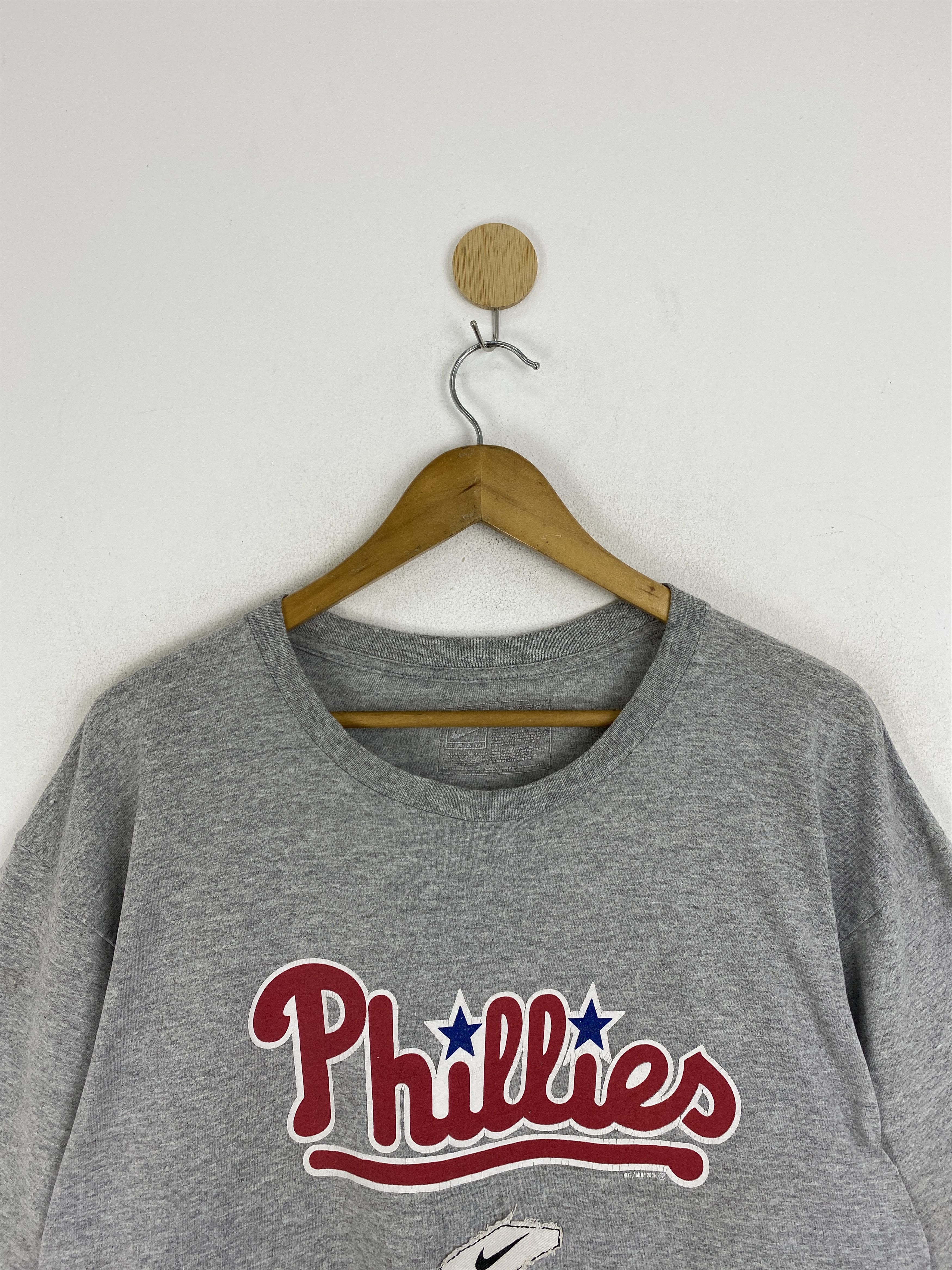 Nike × Vintage Vintage Nike Phillies Spellout Crewneck T Shirt TA0705 Size US L / EU 52-54 / 3 - 2 Thumbnail