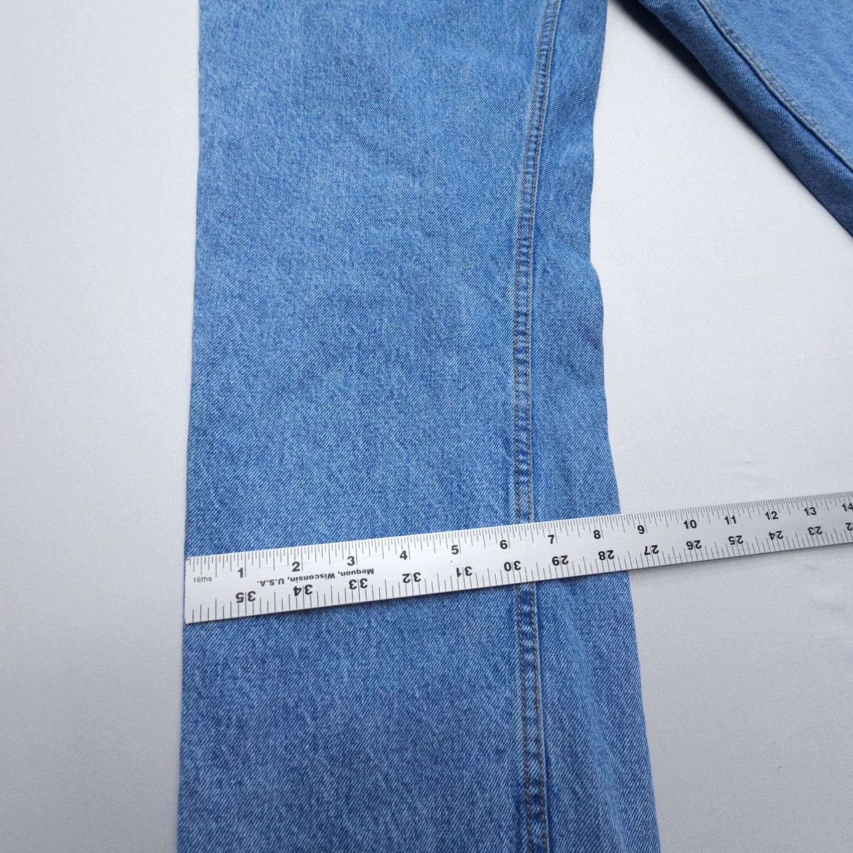 Brandy Melville Brandy Melville John J. Galt Button Fly High Rise Straight Jeans 30 x 29 Denim Blue 100% Cotton Womens Jeans Size 30" / US 8 / IT 44 - 5 Thumbnail