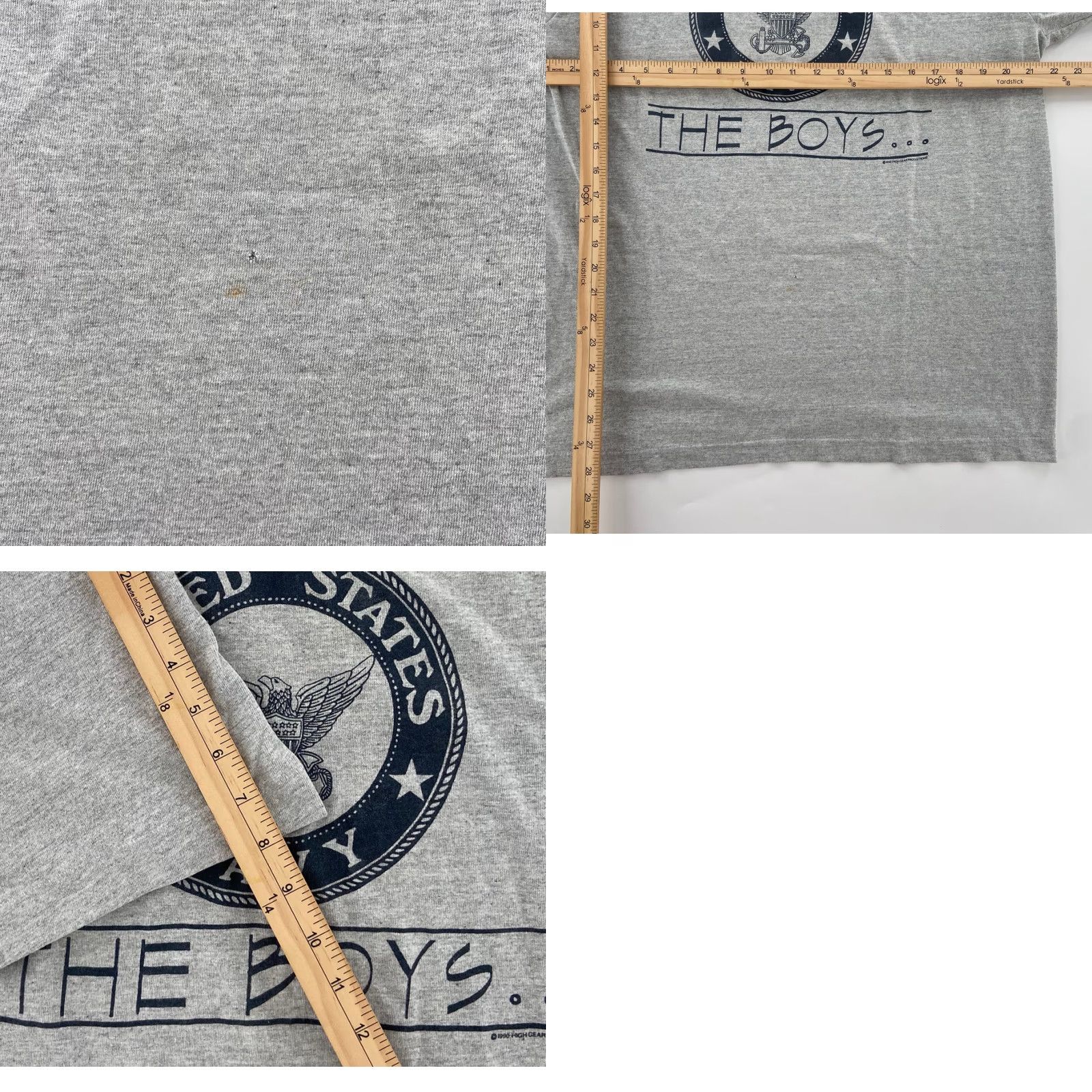Fruit Of The Loom VINTAGE 90s Fruit of the Loom US Navy Shirt Adult XL Gray The Boys Are Back Double-Sided Mens Size US XL / EU 56 / 4 - 8 Thumbnail