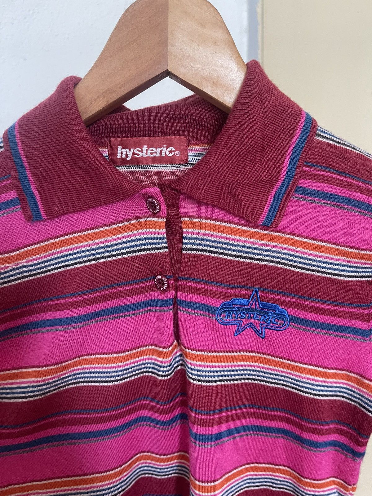 Hysteric Glamour × Japanese Brand Hysteric Glamour Logo Polo Stripes Size XS / US 0-2 / IT 36-38 - 3 Thumbnail