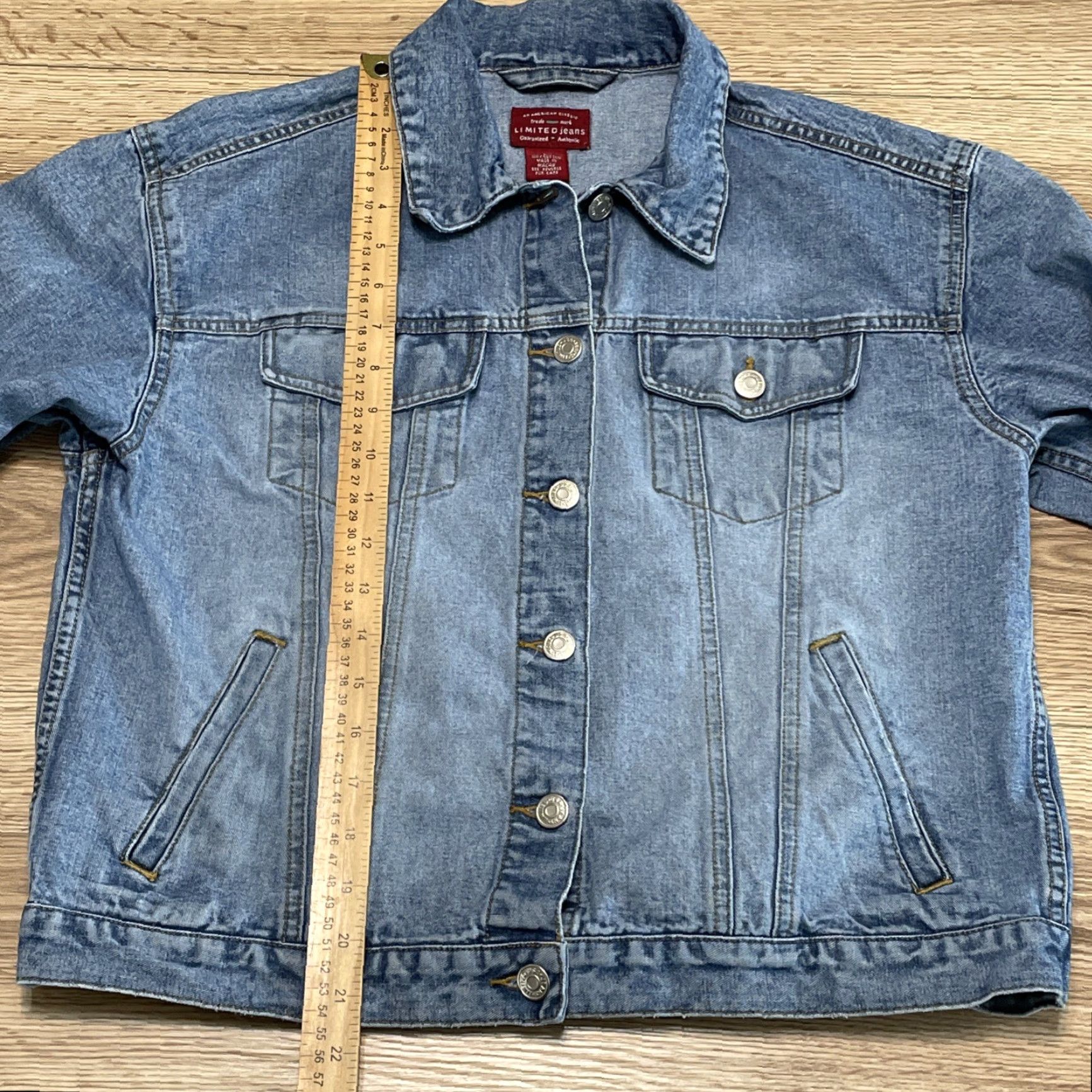 Vintage VINTAGE The Limited Denim Jacket Womens Large Blue Cotton 80s 90s Casual Outerwear Size 36" / US 14 / IT 50 - 3 Thumbnail