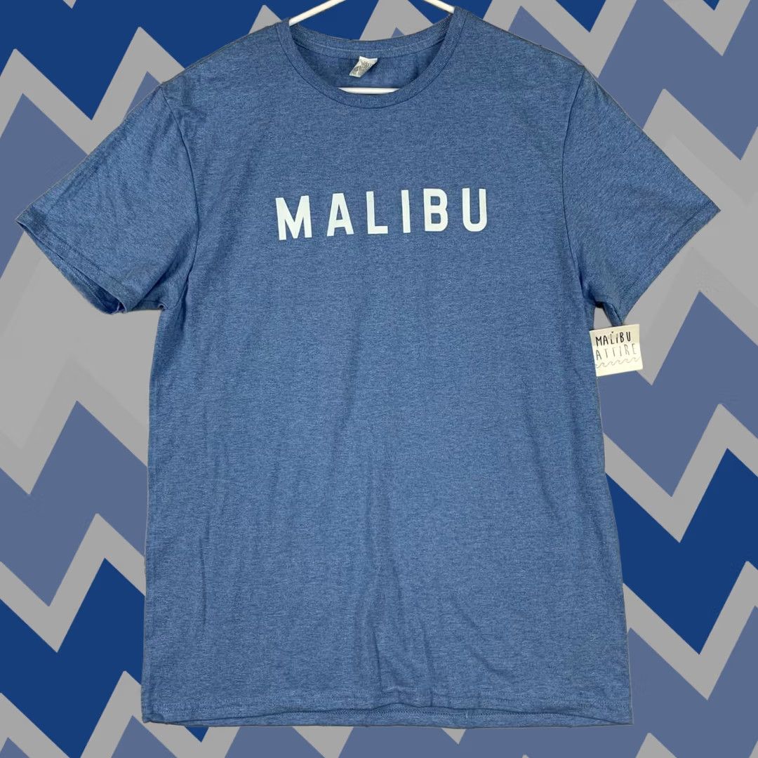 Fruit Of The Loom Fruit of the Loom T-Shirt Medium Blue Malibu California Surf Men Size US M / EU 48-50 / 2 - 1 Thumbnail