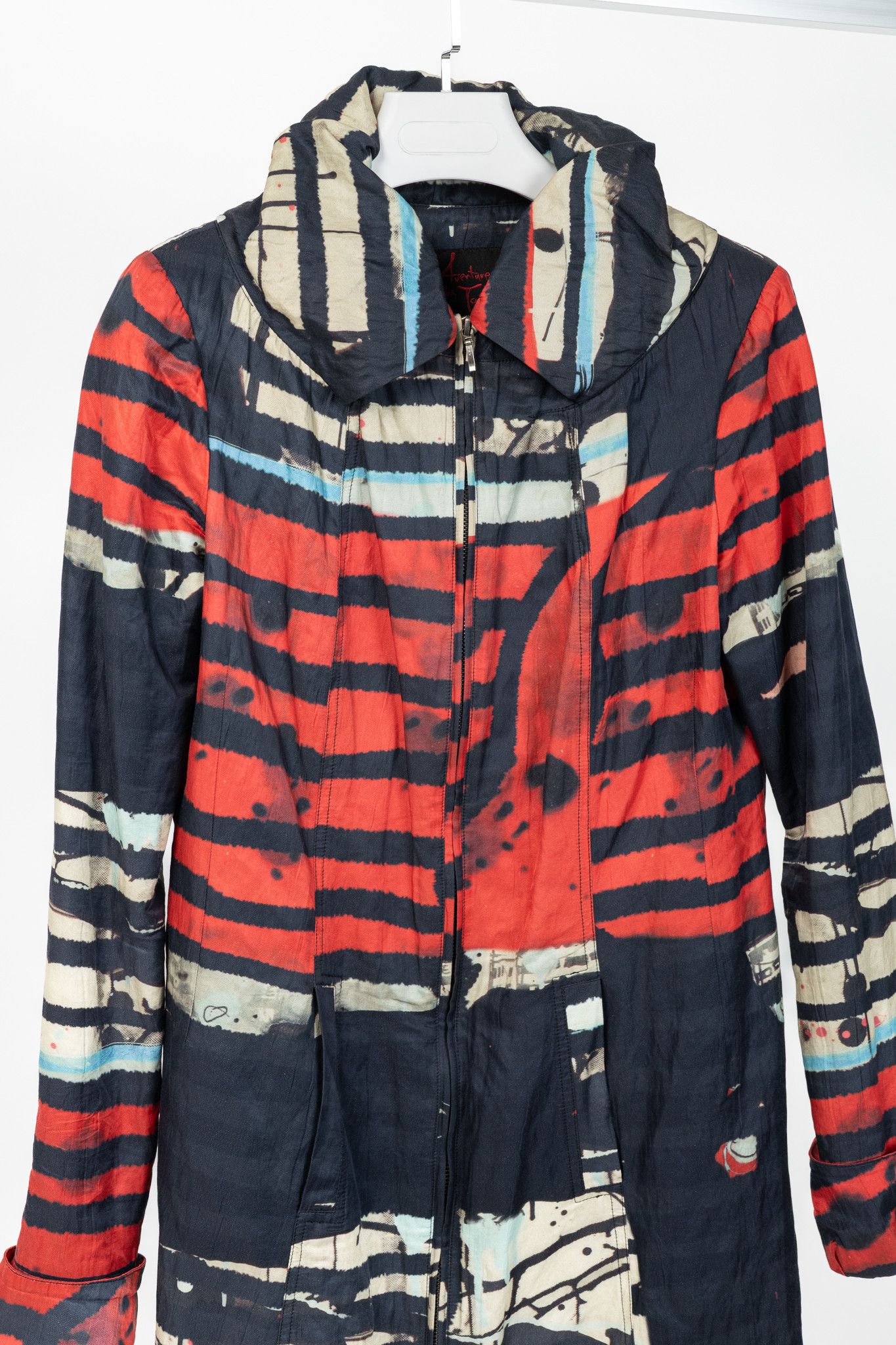 Other Aventures des Toiles Black Cotton Abstract-Print Zip Coat Size M / US 6-8 / IT 42-44 - 3 Thumbnail